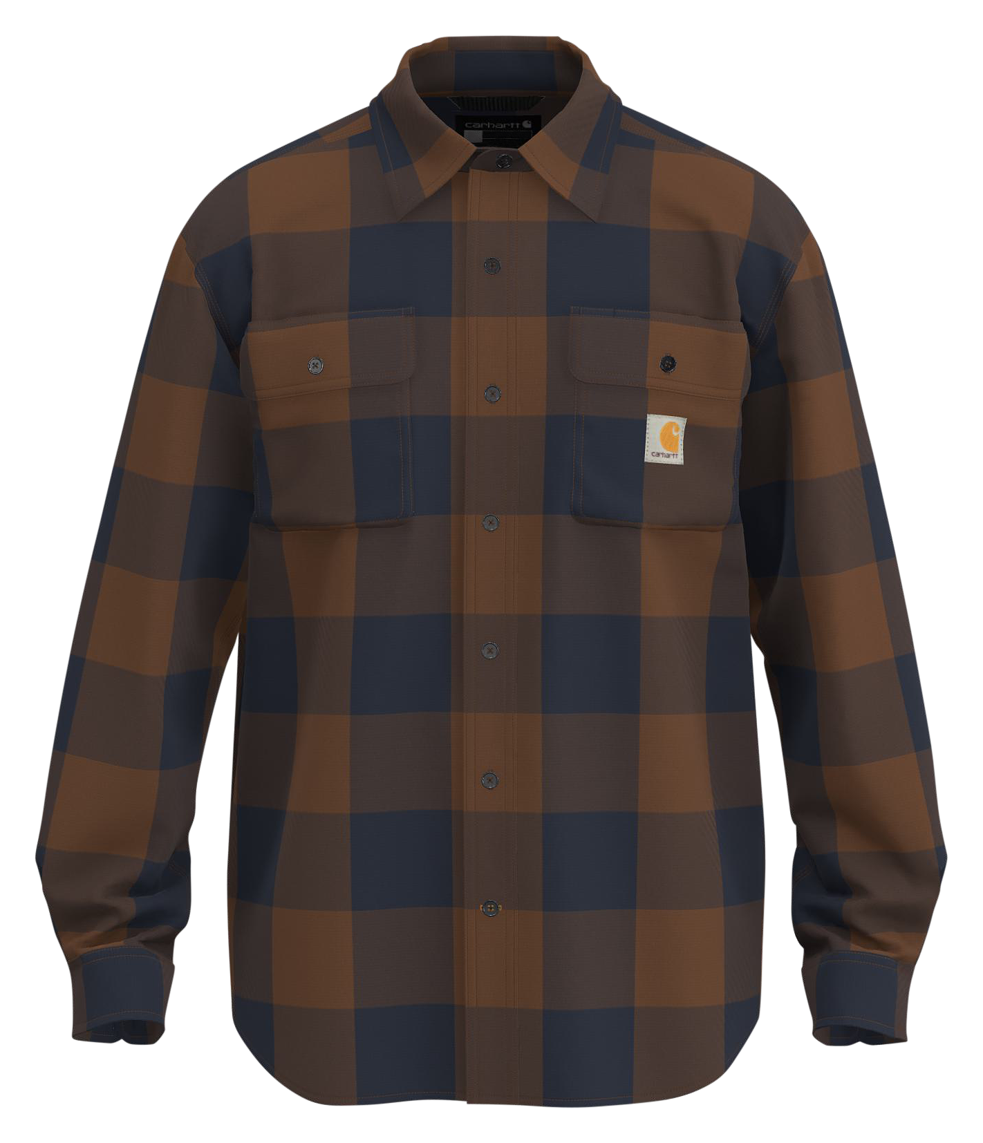 Image of Carhartt Loose-Fit Heavyweight Long-Sleeve Flannel Shirt for Men - Red Duck