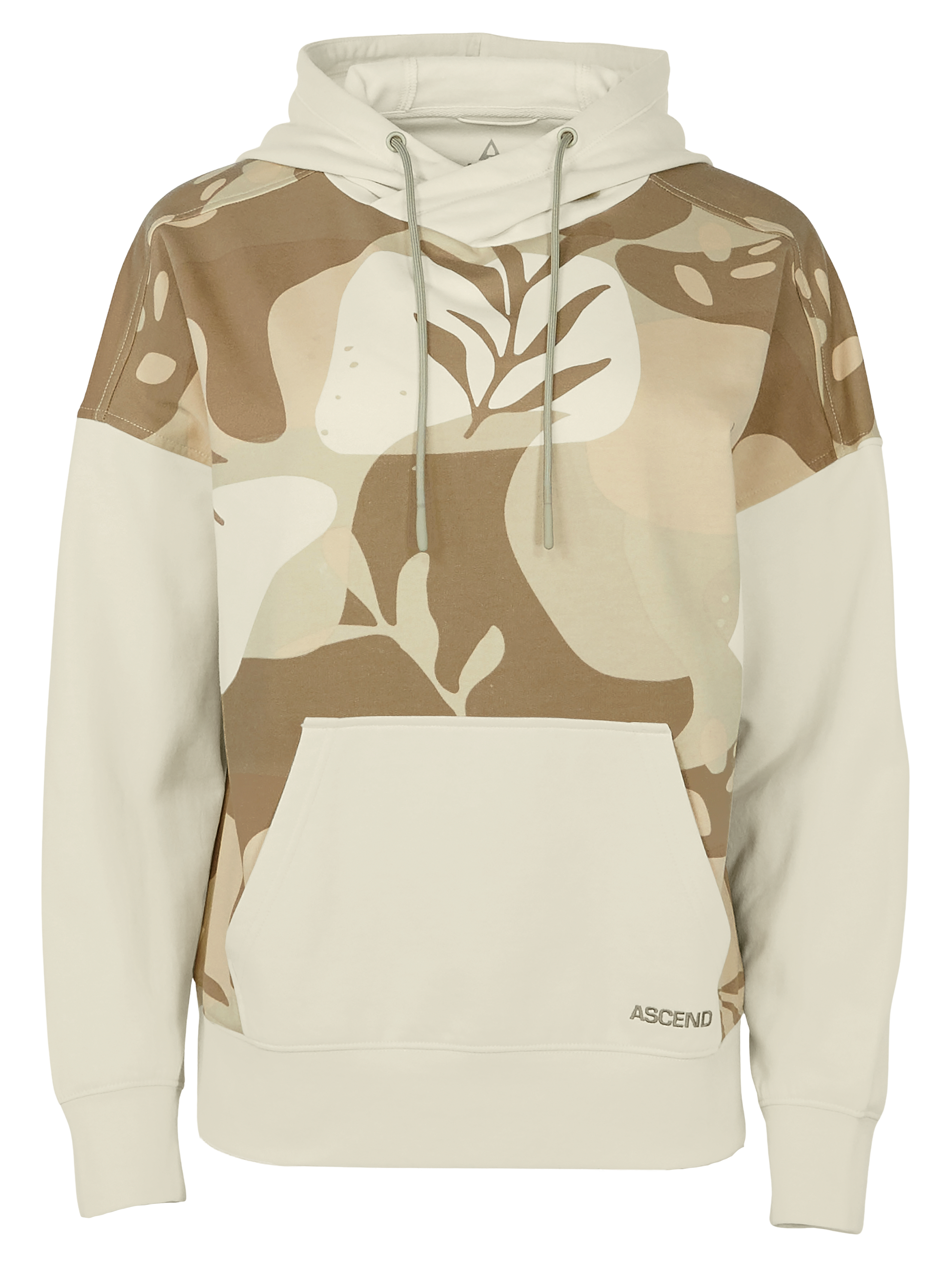 Image of Ascend To And Fro Printed Cross-Neck Hoodie - Pelican Winterstorm