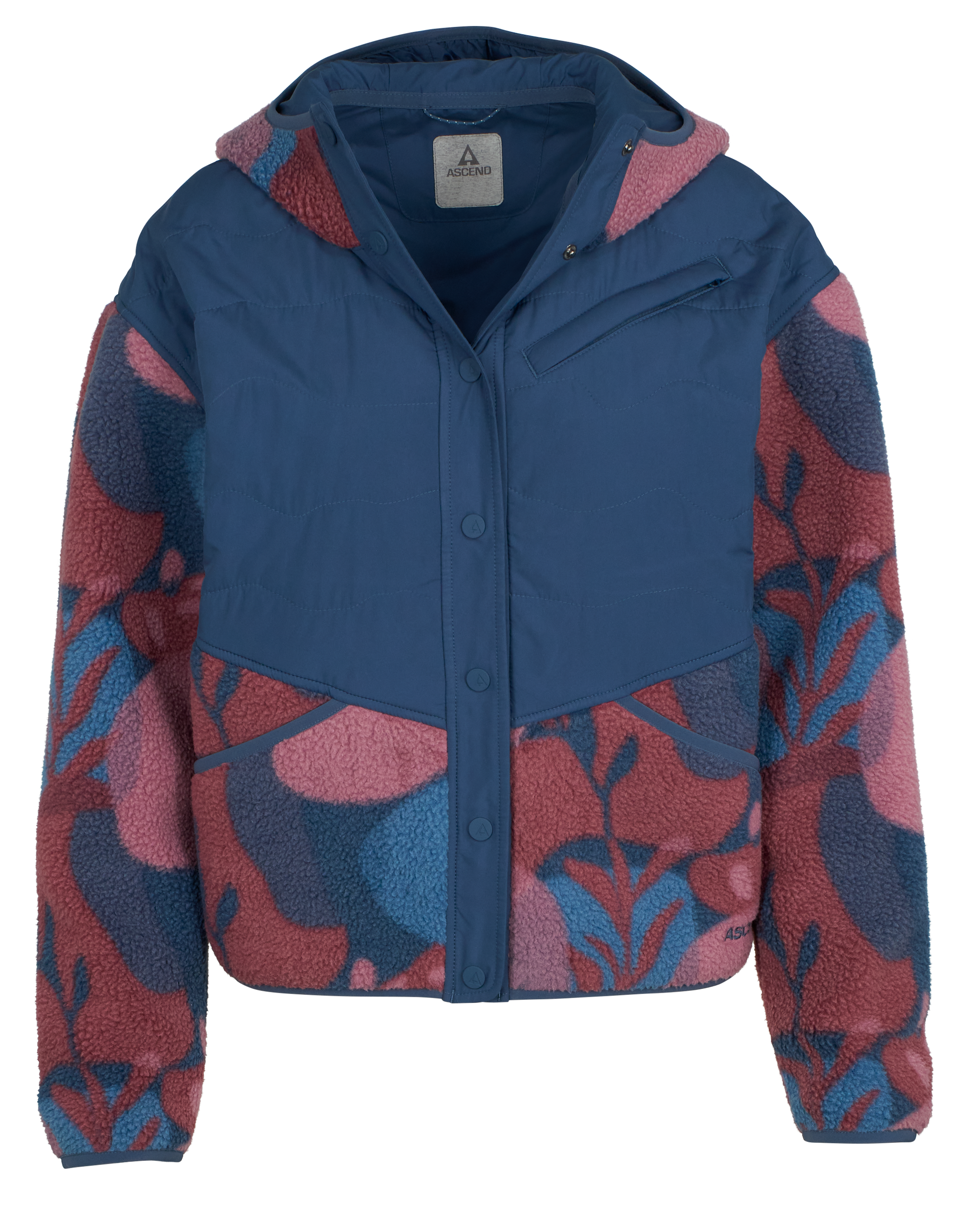 Image of Ascend Orizaba Berber Fleece Hooded Jacket - Dark Denim Winterstorm - XXL