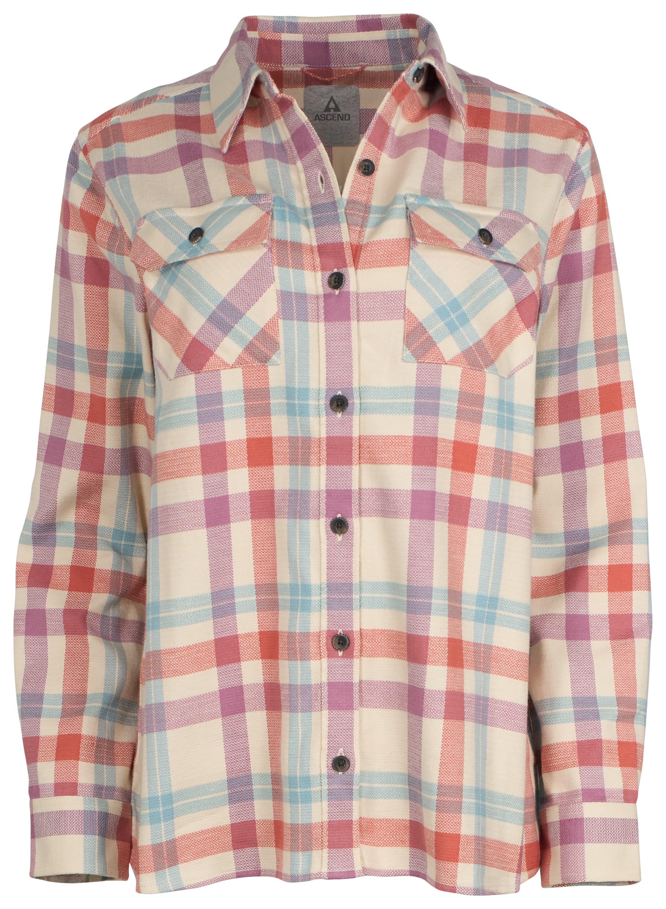 Image of Ascend Finn Organic Cotton Long-Sleeve Shirt - Bone White Plaid - XL