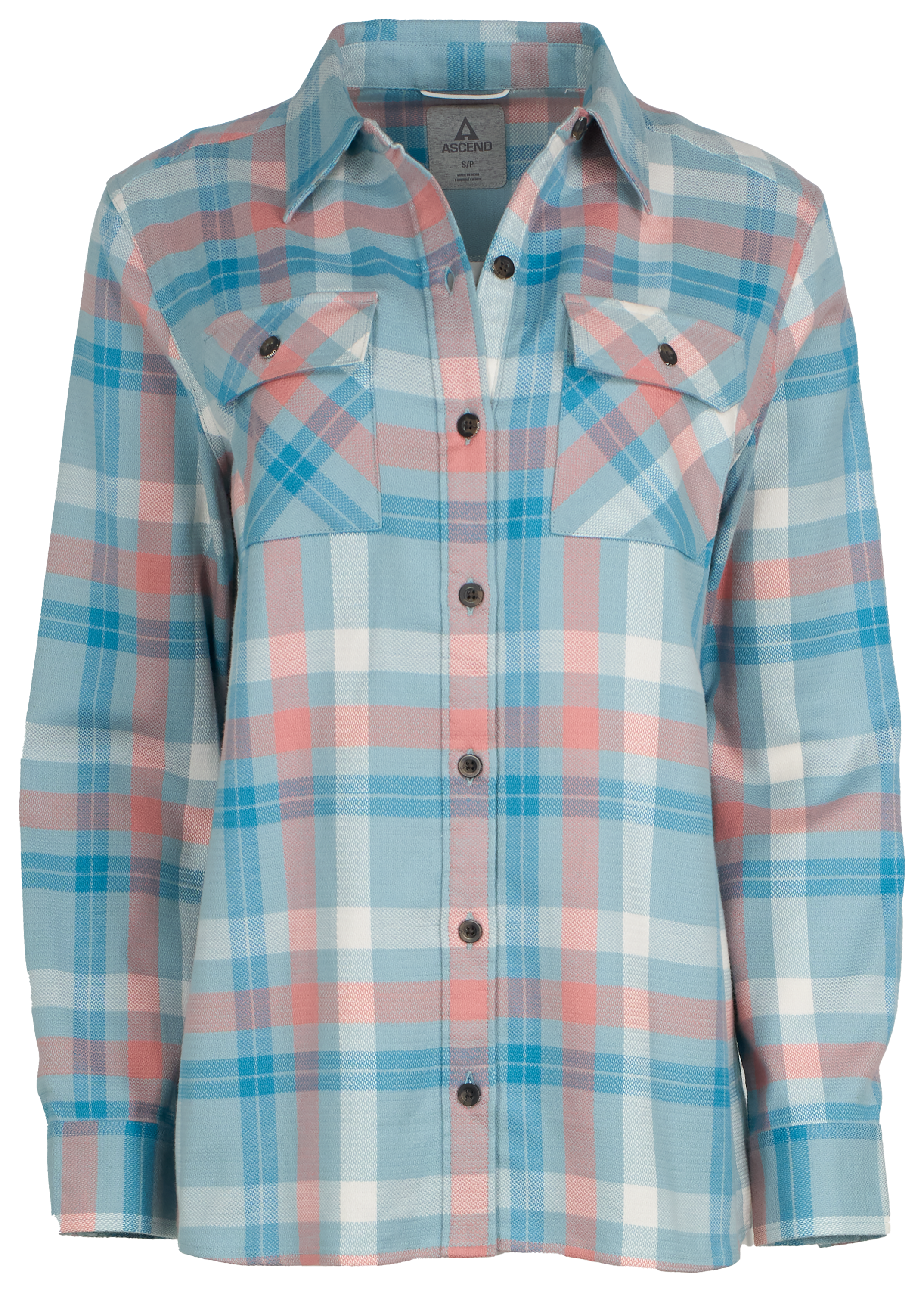 Image of Ascend Finn Organic Cotton Long-Sleeve Shirt - Tourmaline Plaid