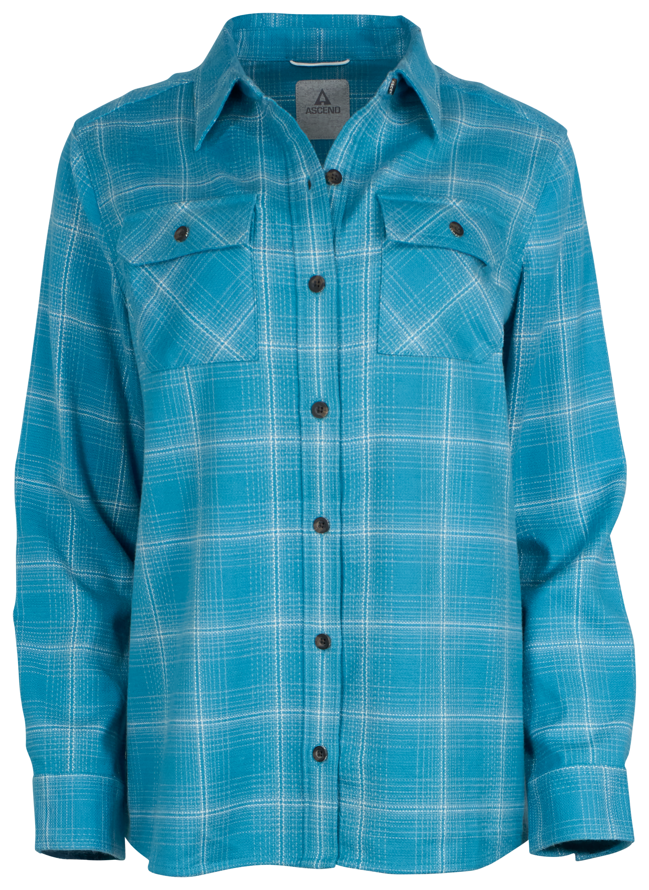 Image of Ascend Finn Organic Cotton Long-Sleeve Shirt - Larkspur Plaid - XL