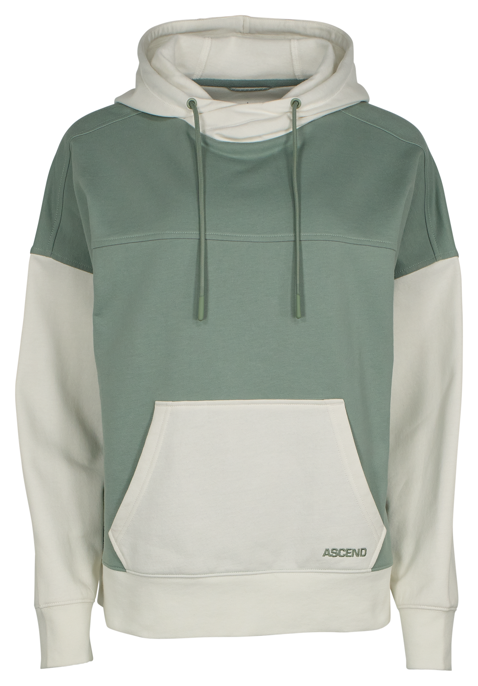 Image of Ascend To and Fro Cross-Neck Hoodie - Iceberg Green/Coconut Milk