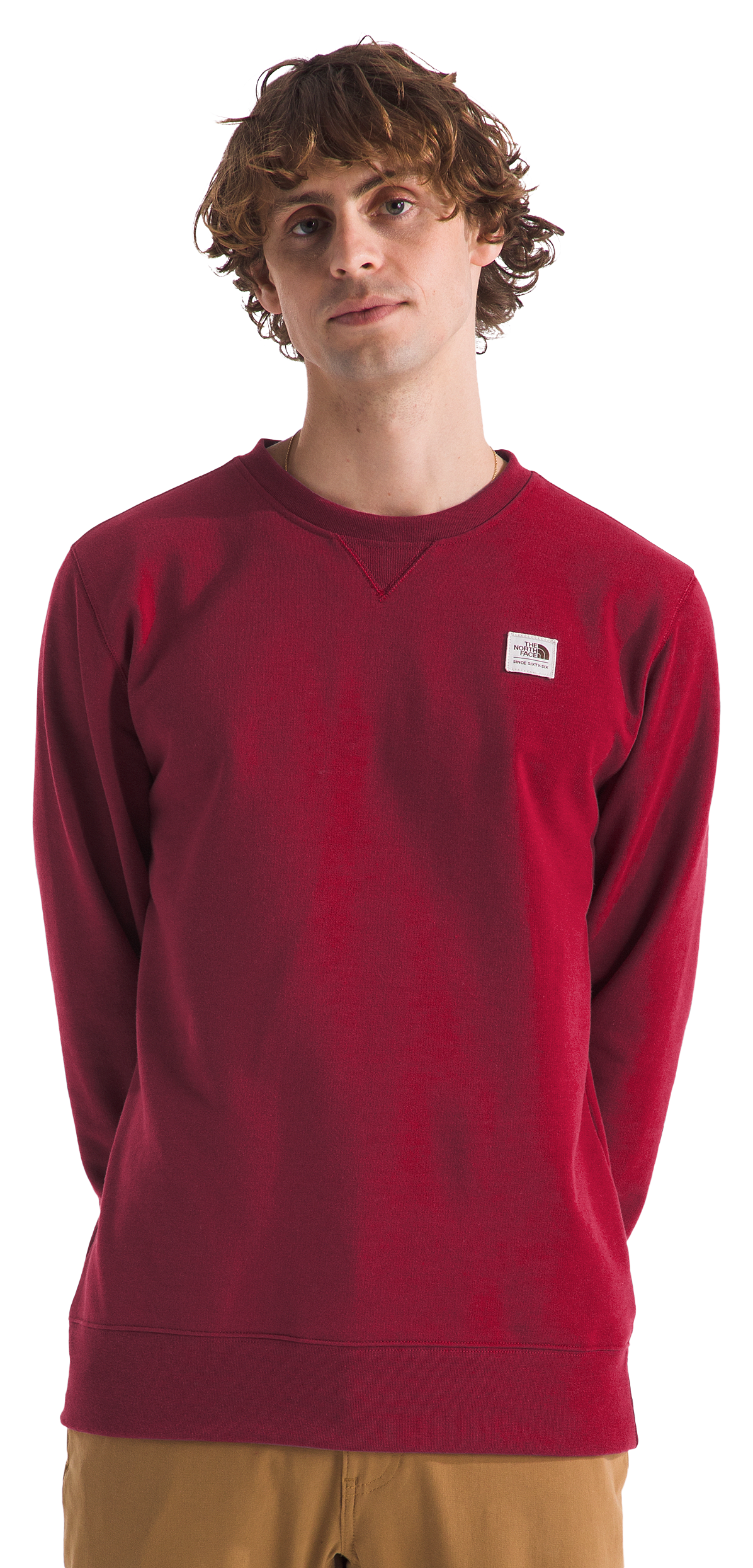 The North Face Heritage Patch Long-Sleeve Crew for Men - Beetroot