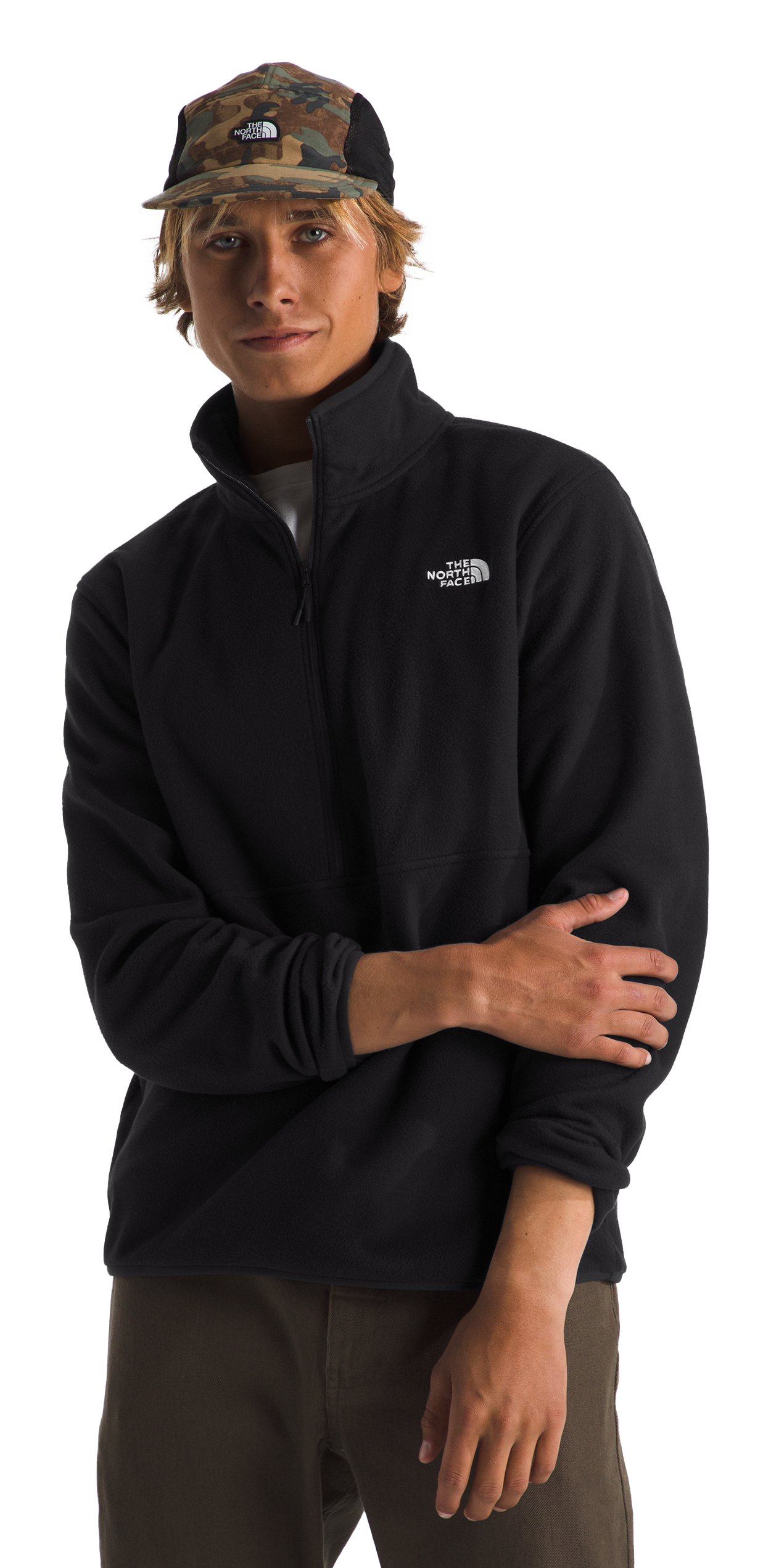 Image of The North Face Glacier Fleece Half-Zip Long-Sleeve Pullover for Men - TNF Black - S