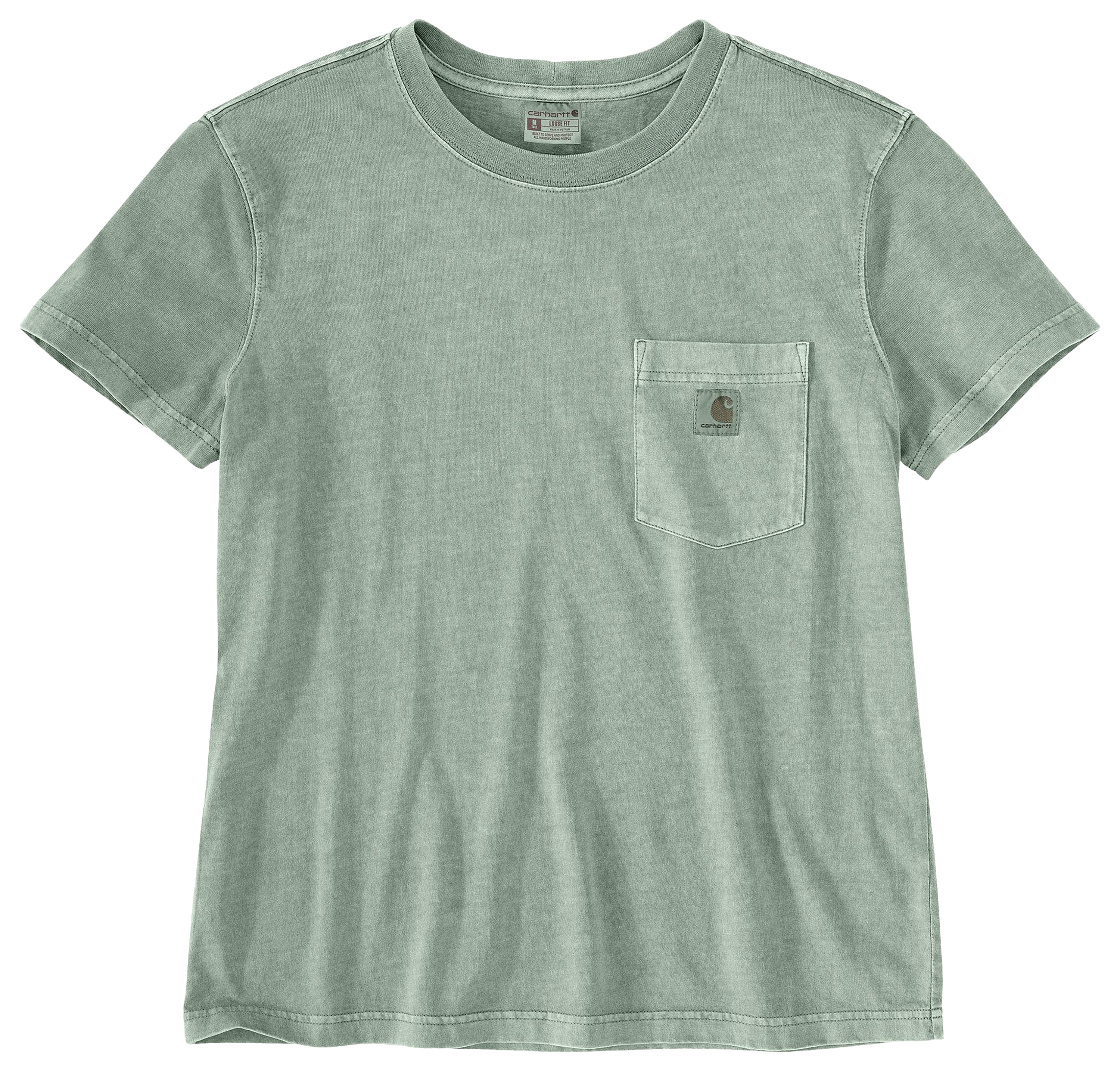 Image of Carhartt Relaxed-Fit Lightweight Short-Sleeve Garment Dye Pocket T-Shirt for Ladies - Seabrook