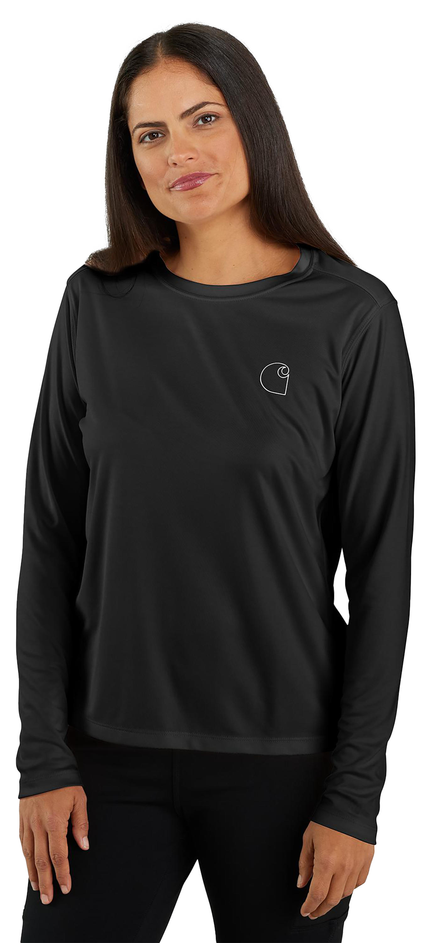 Image of Carhartt Force Sun Defender Lightweight Graphic Long-Sleeve T-Shirt - Black - L