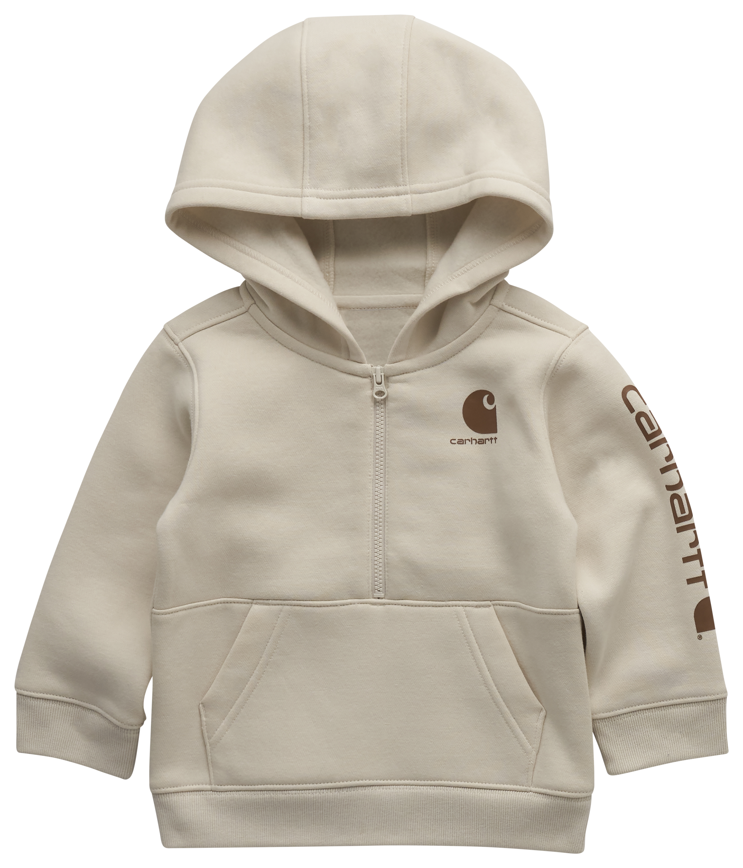 Image of Carhartt Half-Zip Long-Sleeve Hoodie for Toddlers - Turtledove - 3T