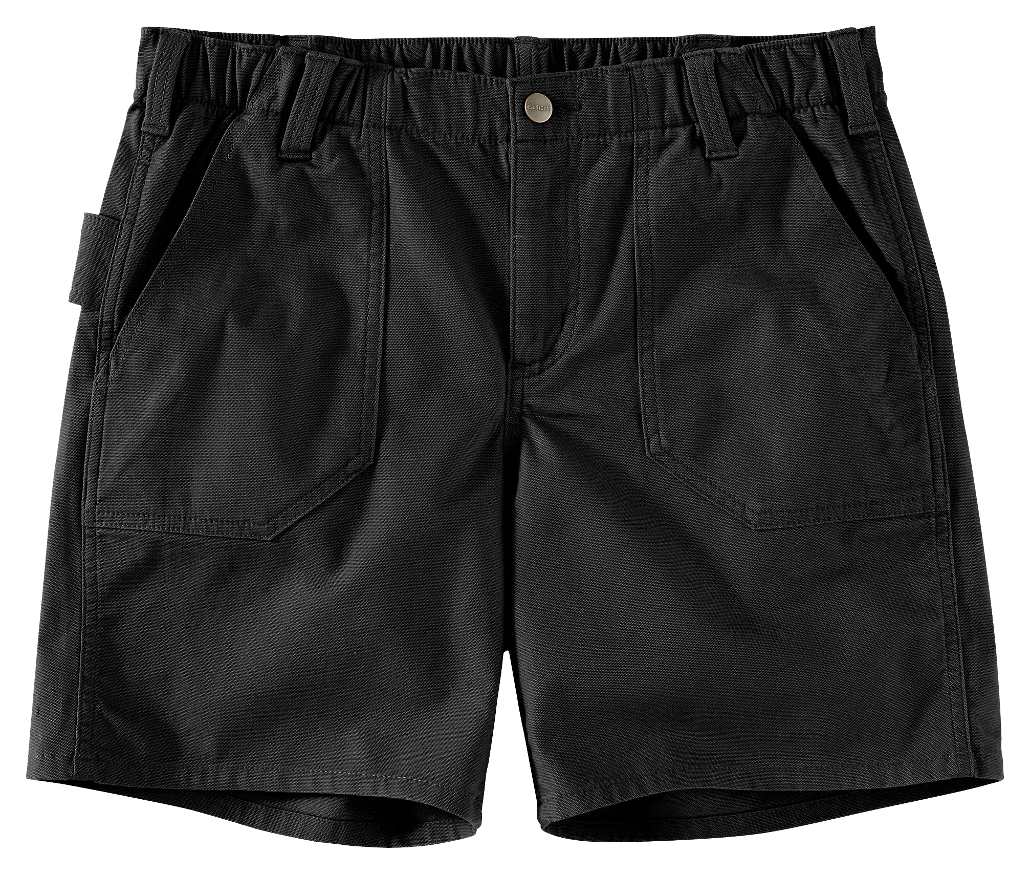 Image of Carhartt Rugged Flex Relaxed-Fit Canvas Work Shorts for Ladies - Black - 12