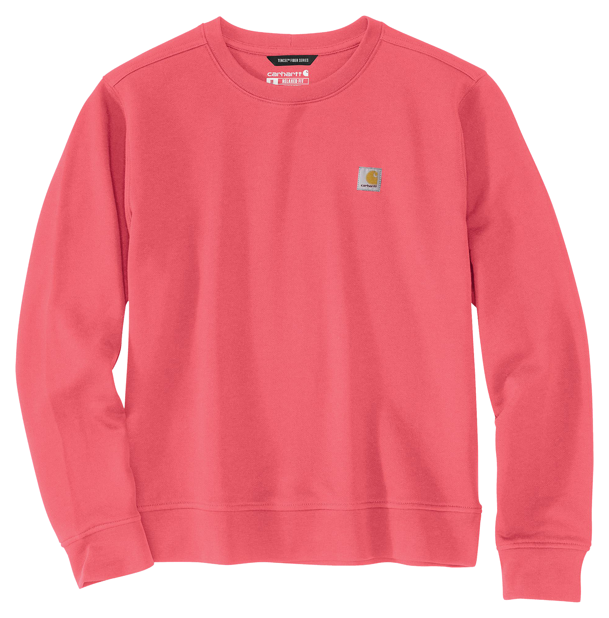 Image of Carhartt Relaxed-Fit Midweight French Terry Crew-Neck Sweatshirt for Ladies - Pink Salmon - 2X