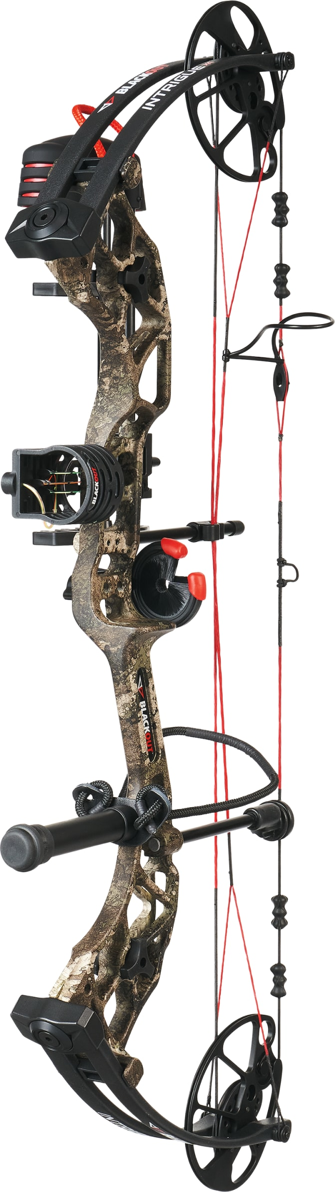Image of BlackOut Intrigue X4 Compound Bow Package - 20-70 lbs.- Left Hand - TrueTimber Strata