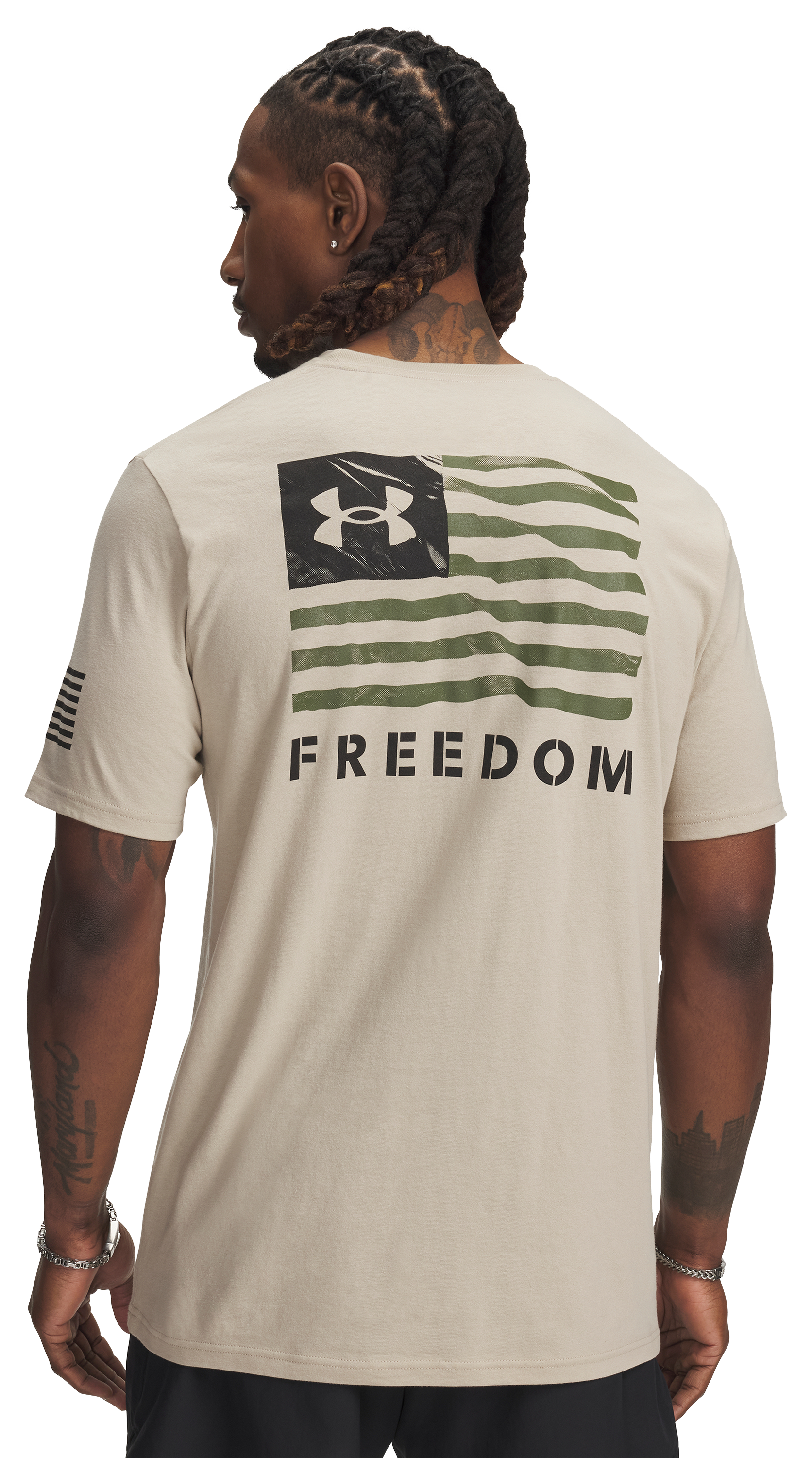 Image of Under Armour Freedom Banner Short-Sleeve T-Shirt- Desert Sand