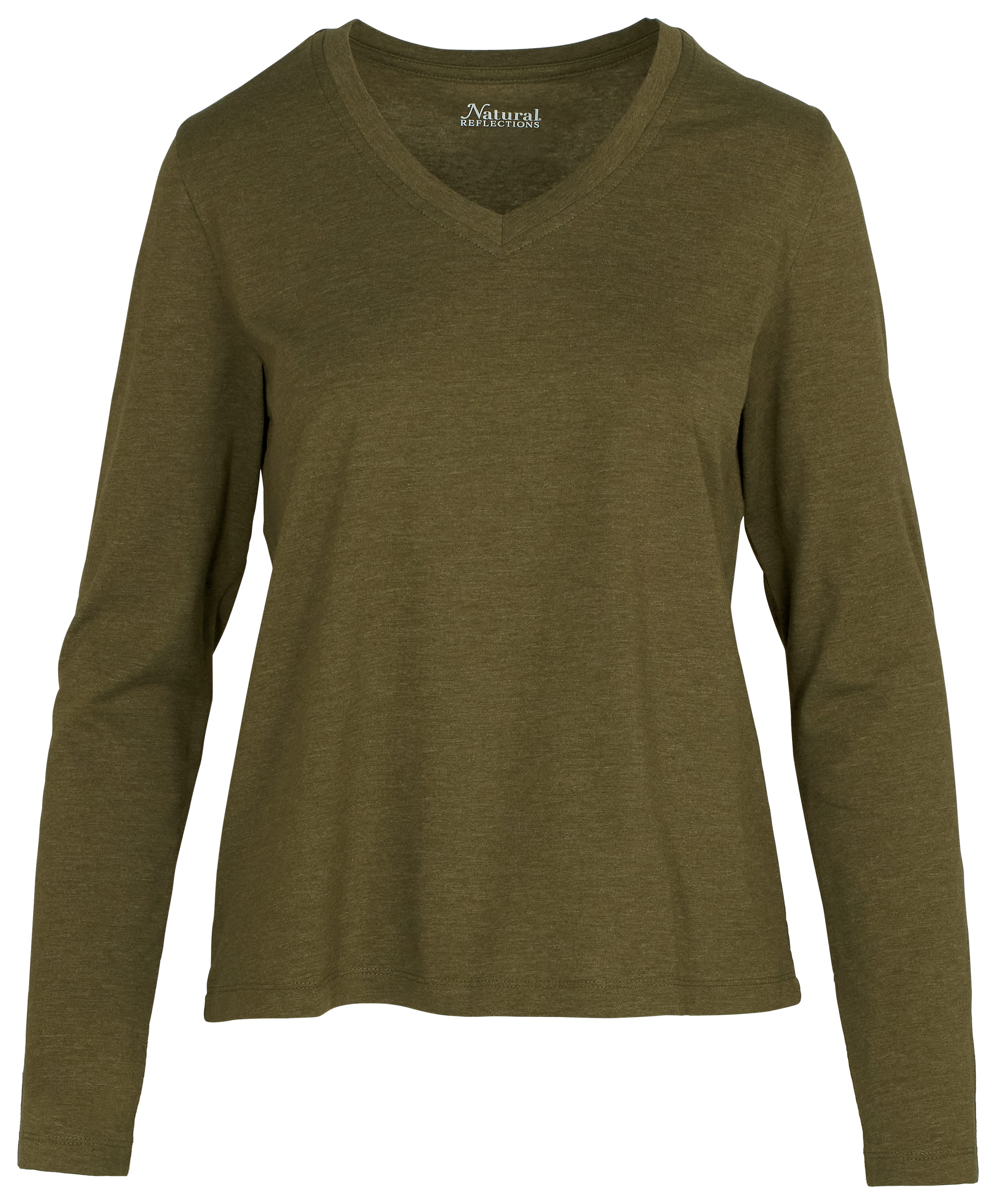 Image of Natural Reflections Everyday V-Neck Long-Sleeve T-Shirt - Dark Olive