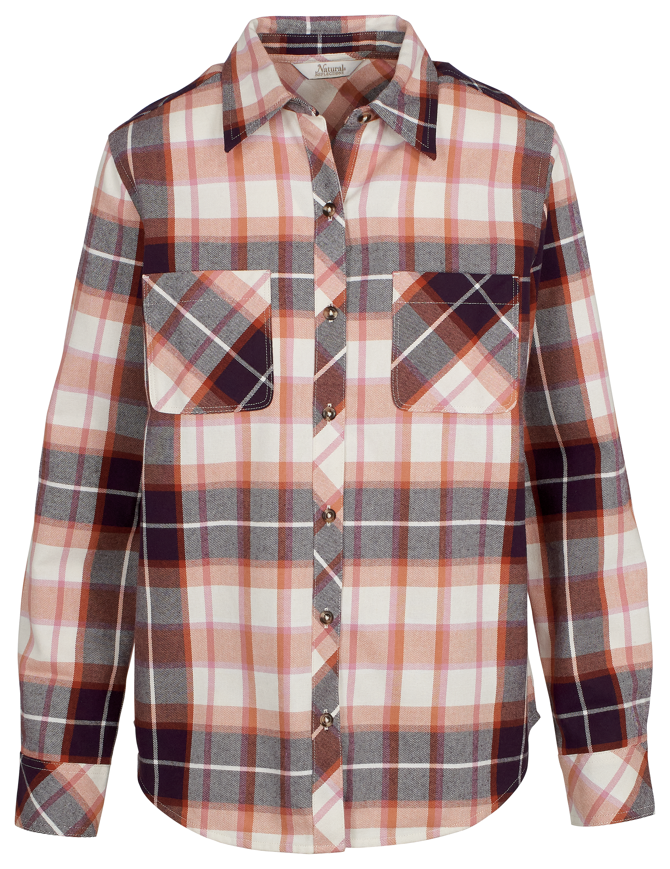 Image of Natural Reflections Cane Creek Flannel Long-Sleeve Shirt - Plum Clay Plaid