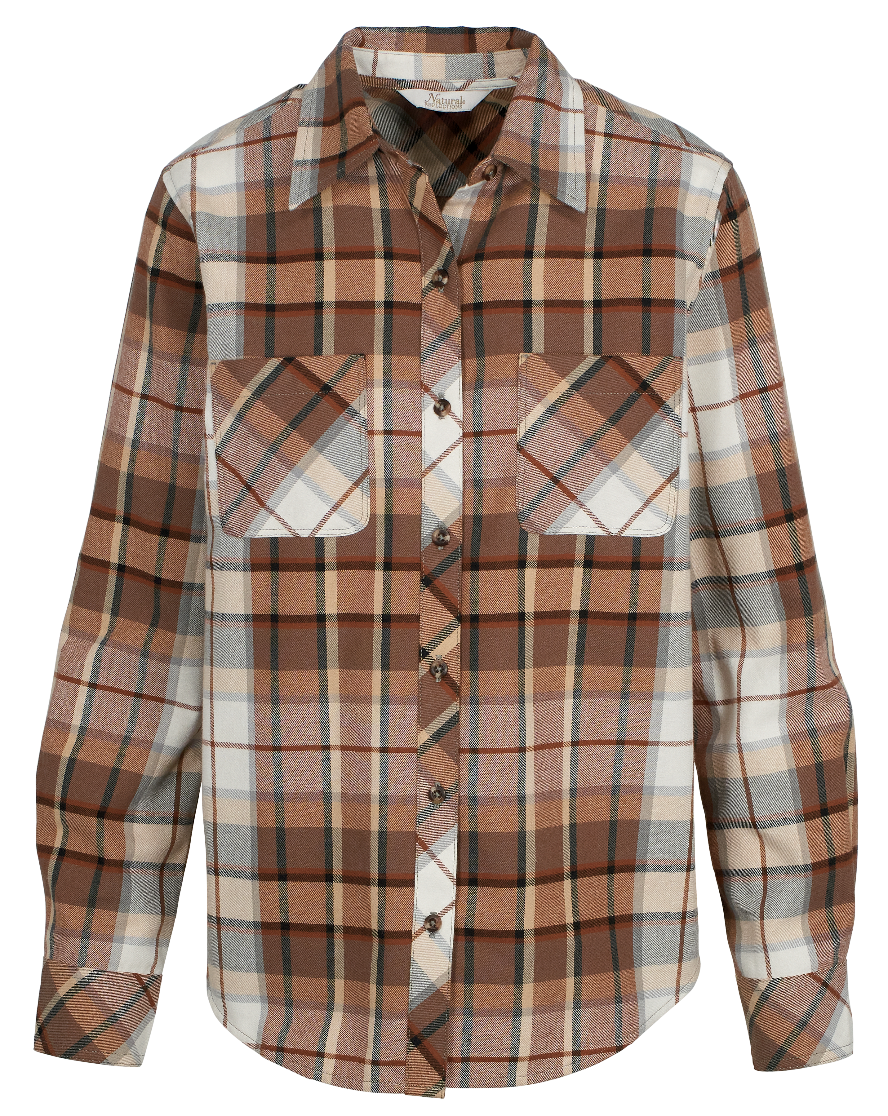 Natural Reflections Natural Reflections Cane Creek Flannel Long-Sleeve Shirt - Rawhide Plaid - $9.77 at Bass Pro Shops