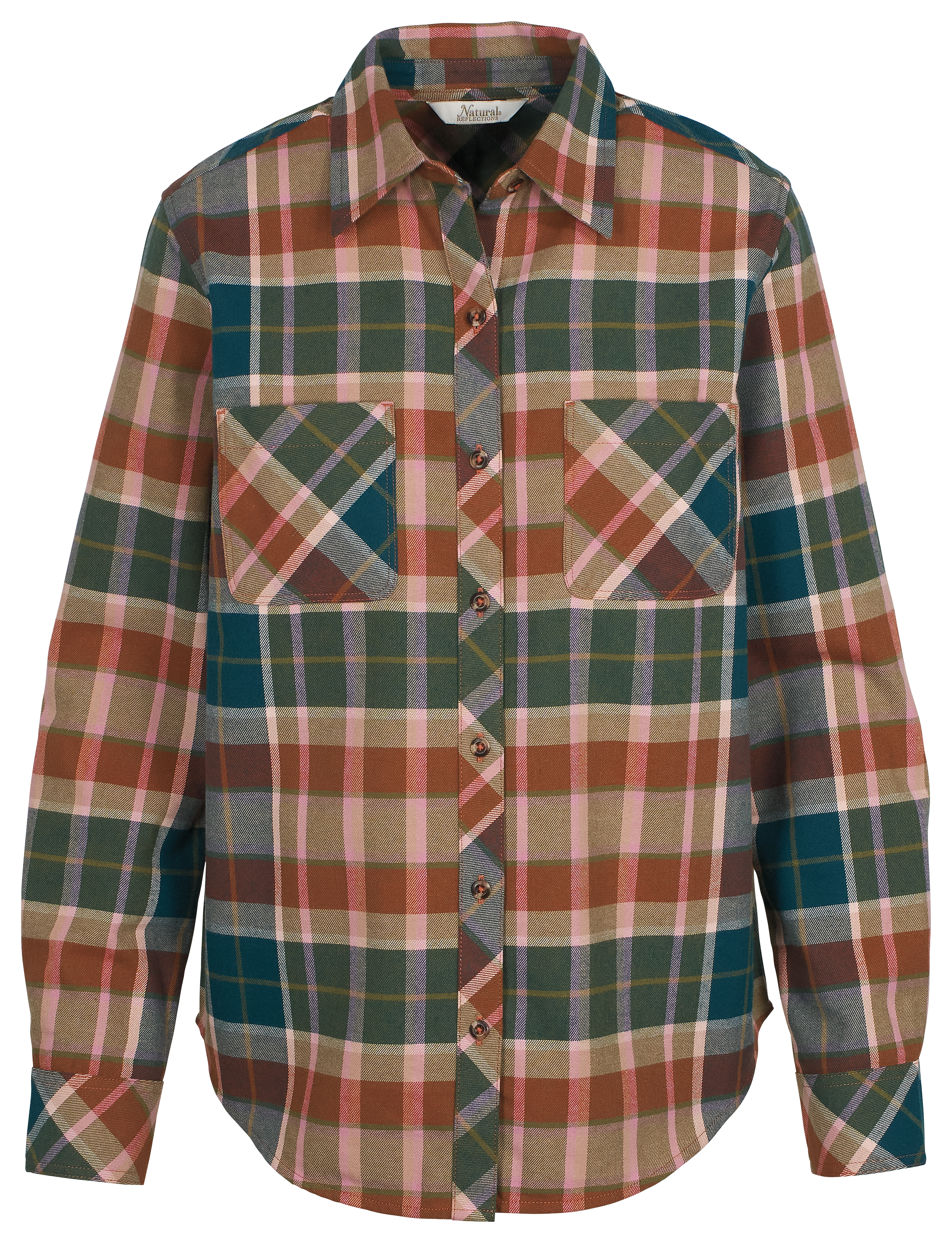 Image of Natural Reflections Cane Creek Flannel Long-Sleeve Shirt - Clay Olive Plaid