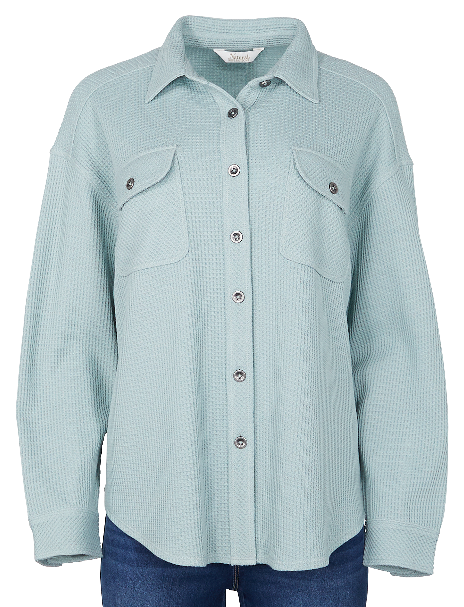 Image of Natural Reflections Timberline Waffle Long-Sleeve Shirt Jacket - Grey Mist - S