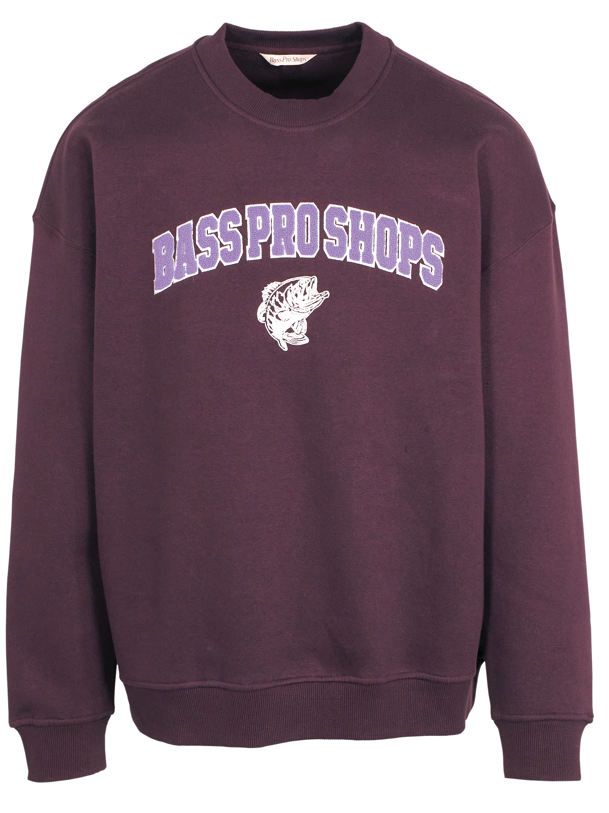 Image of Bass Pro Shops Vintage Crew-Neck Long-Sleeve Sweatshirt - Plum