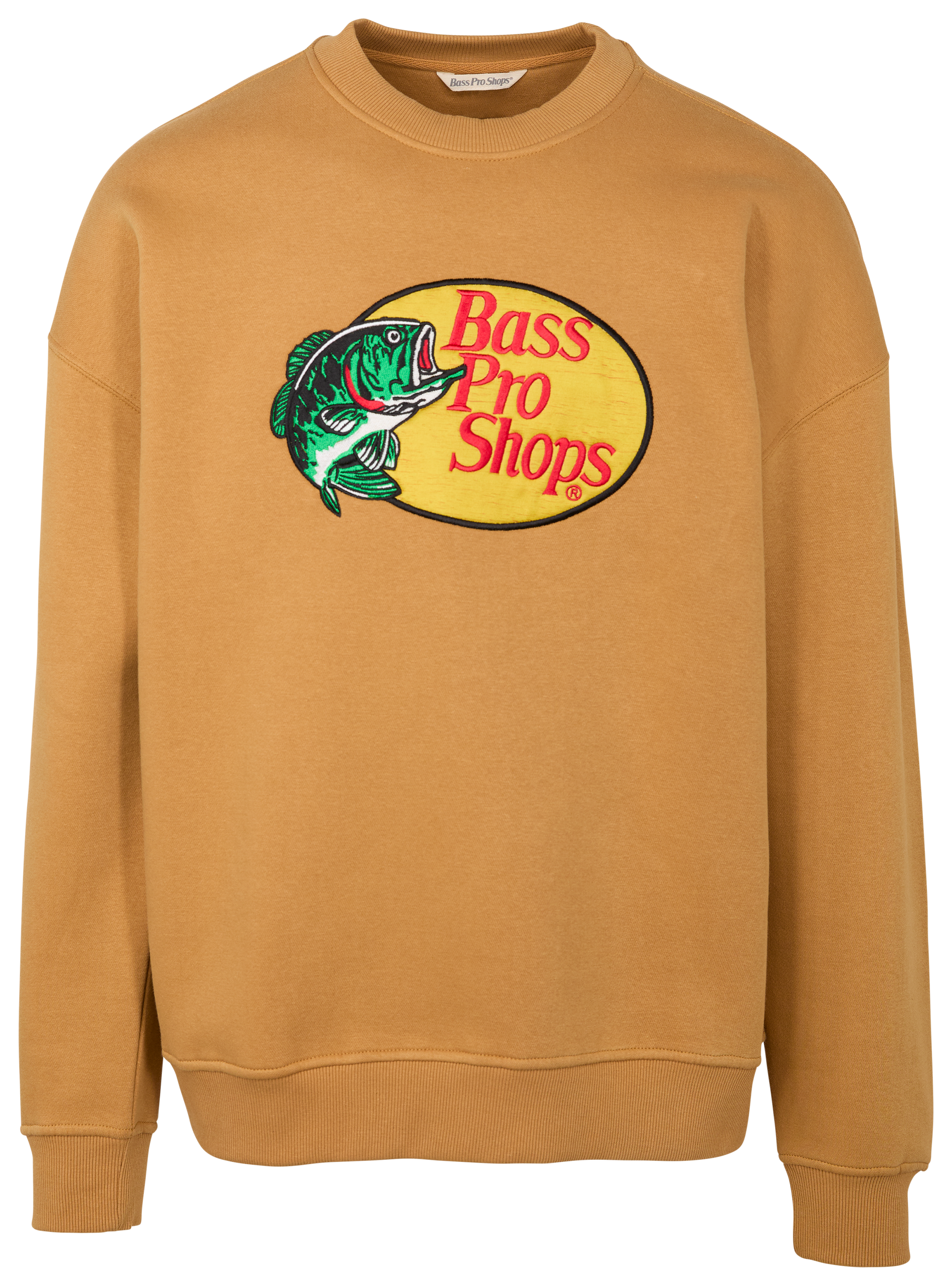 Image of Bass Pro Shops Woodcut Crew-Neck Long-Sleeve Sweatshirt for Men - Apple Cinnamon