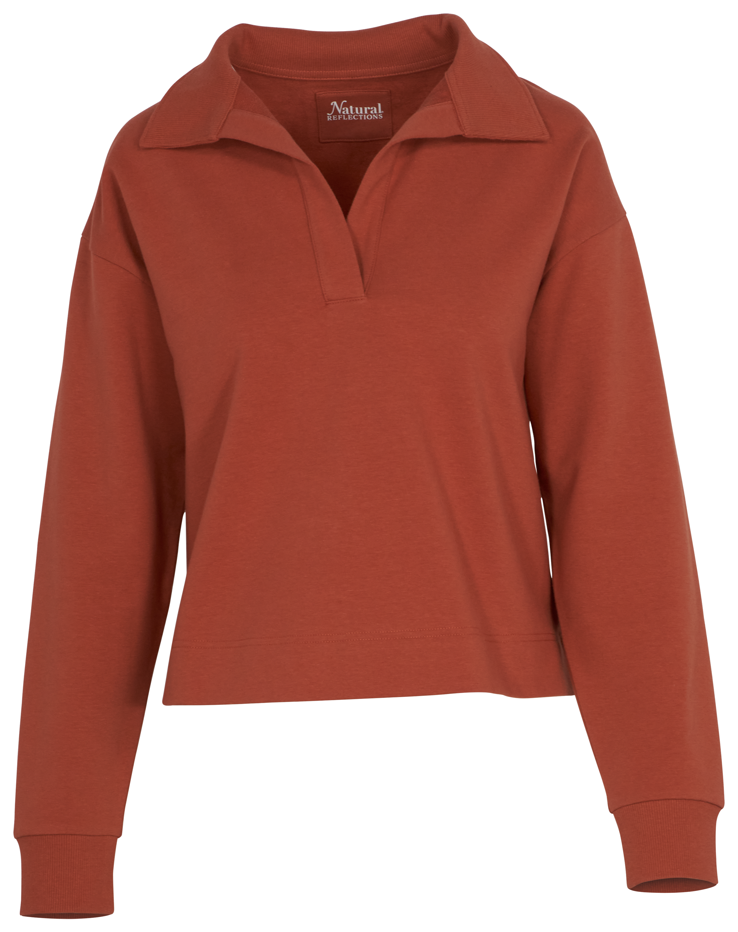 Image of Natural Reflections Sierra Long-Sleeve Polo Shirt - Baked Clay