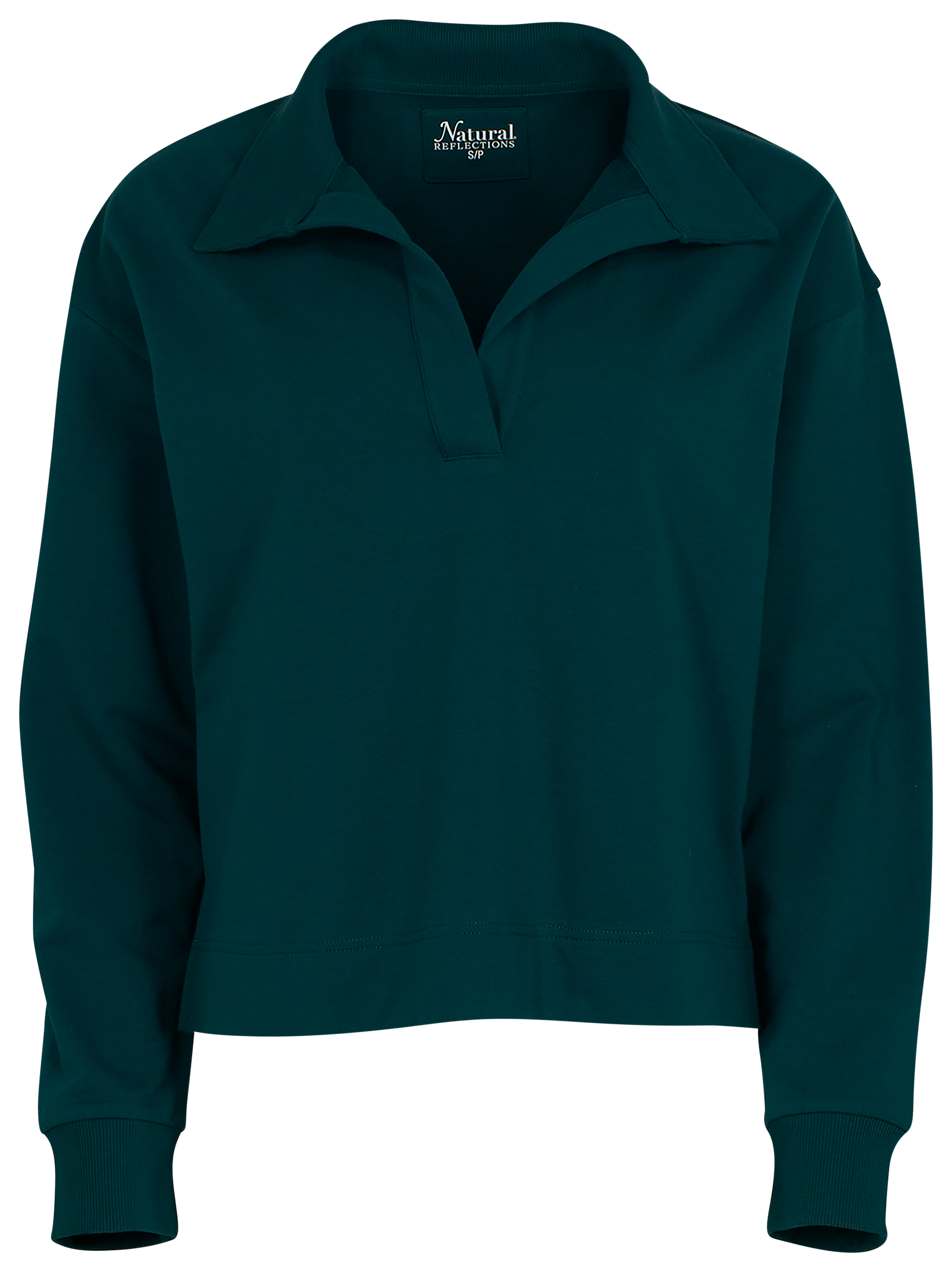 Image of Natural Reflections Sierra Long-Sleeve Polo Shirt - Deep Teal