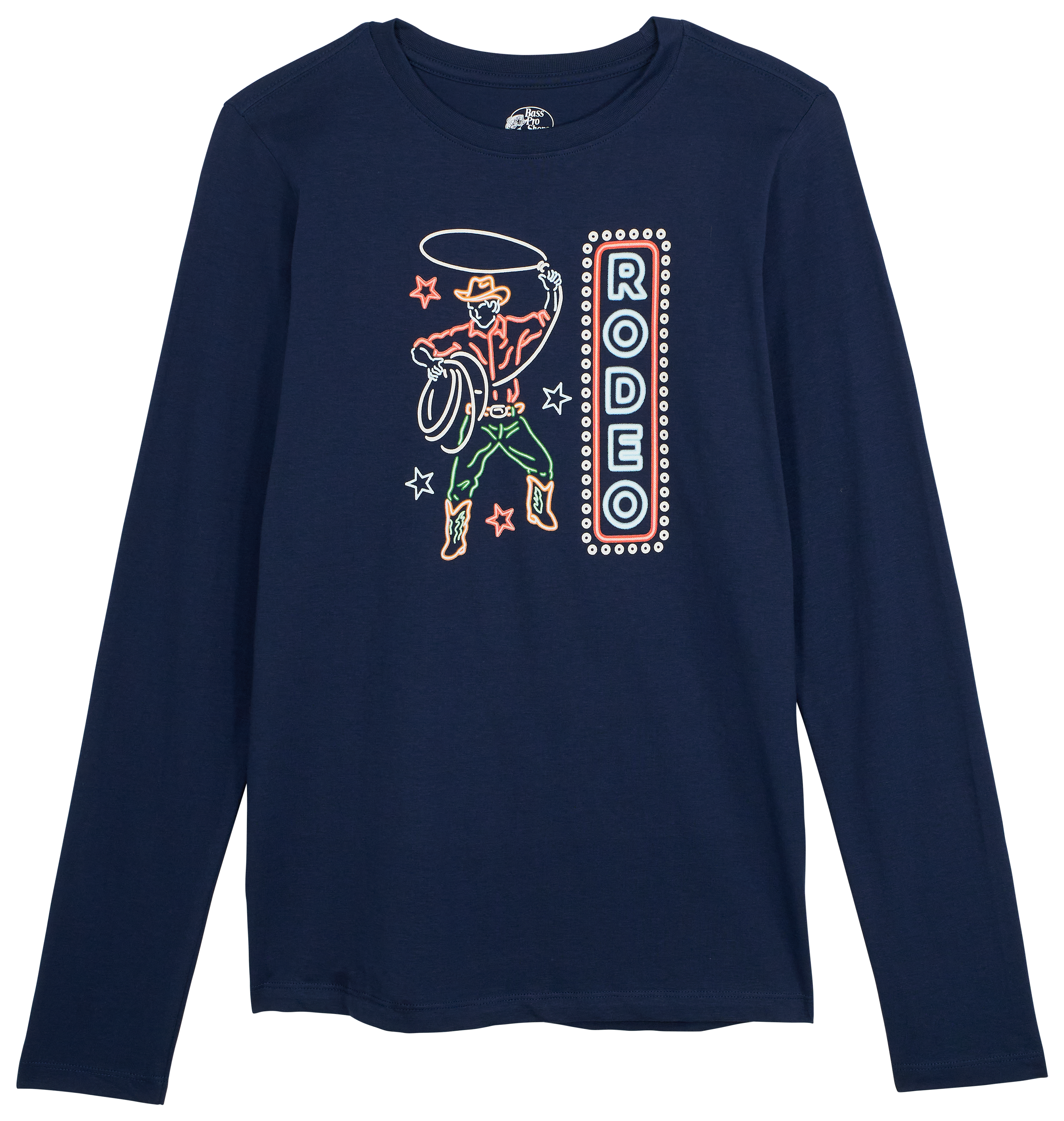Image of Bass Pro Shops Rodeo Long-Sleeve T-Shirt for Kids - Dress Blues