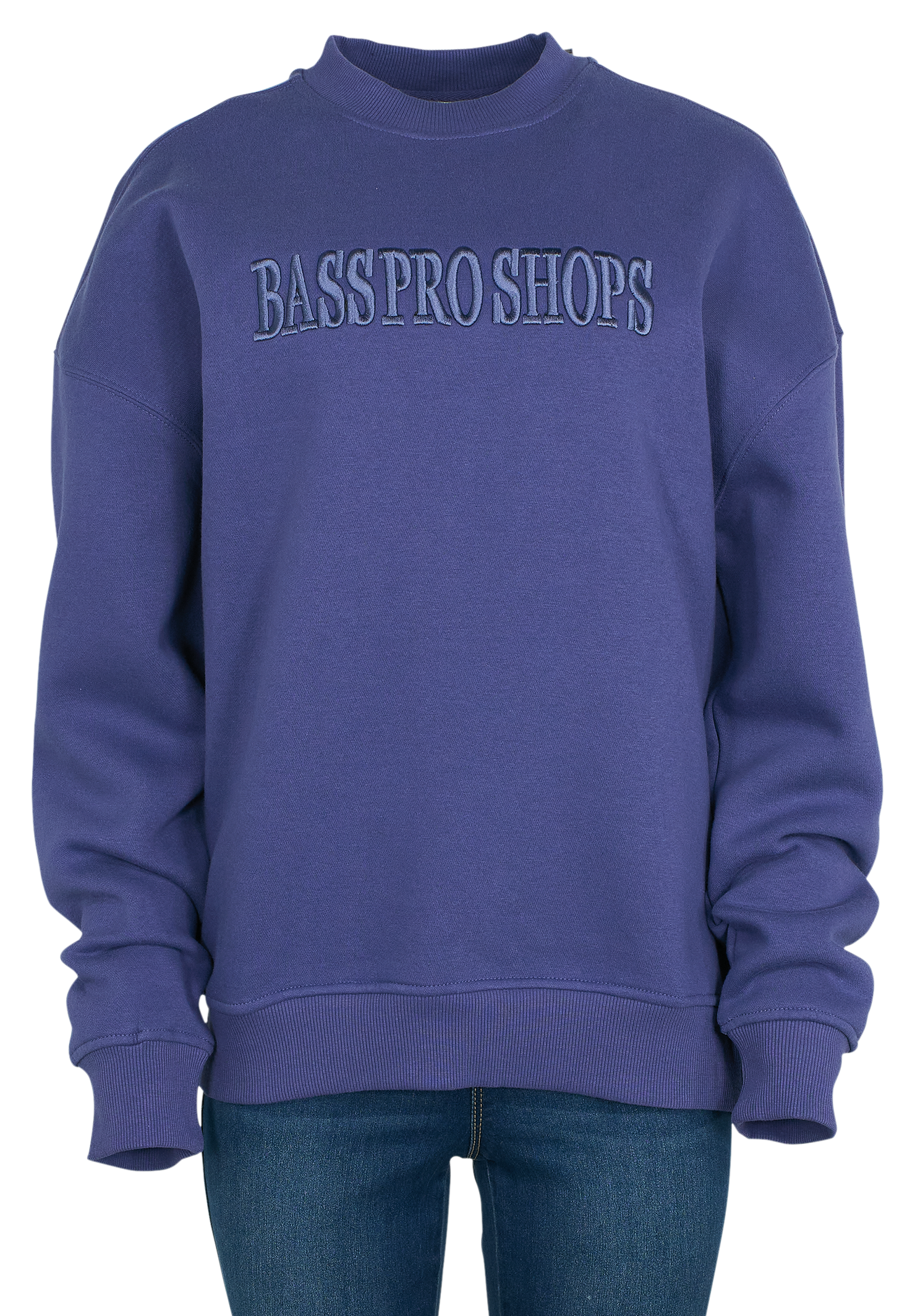 Image of Bass Pro Shops Embroidered Crew-Neck Long-Sleeve Sweatshirt for Ladies - Skipper Blue