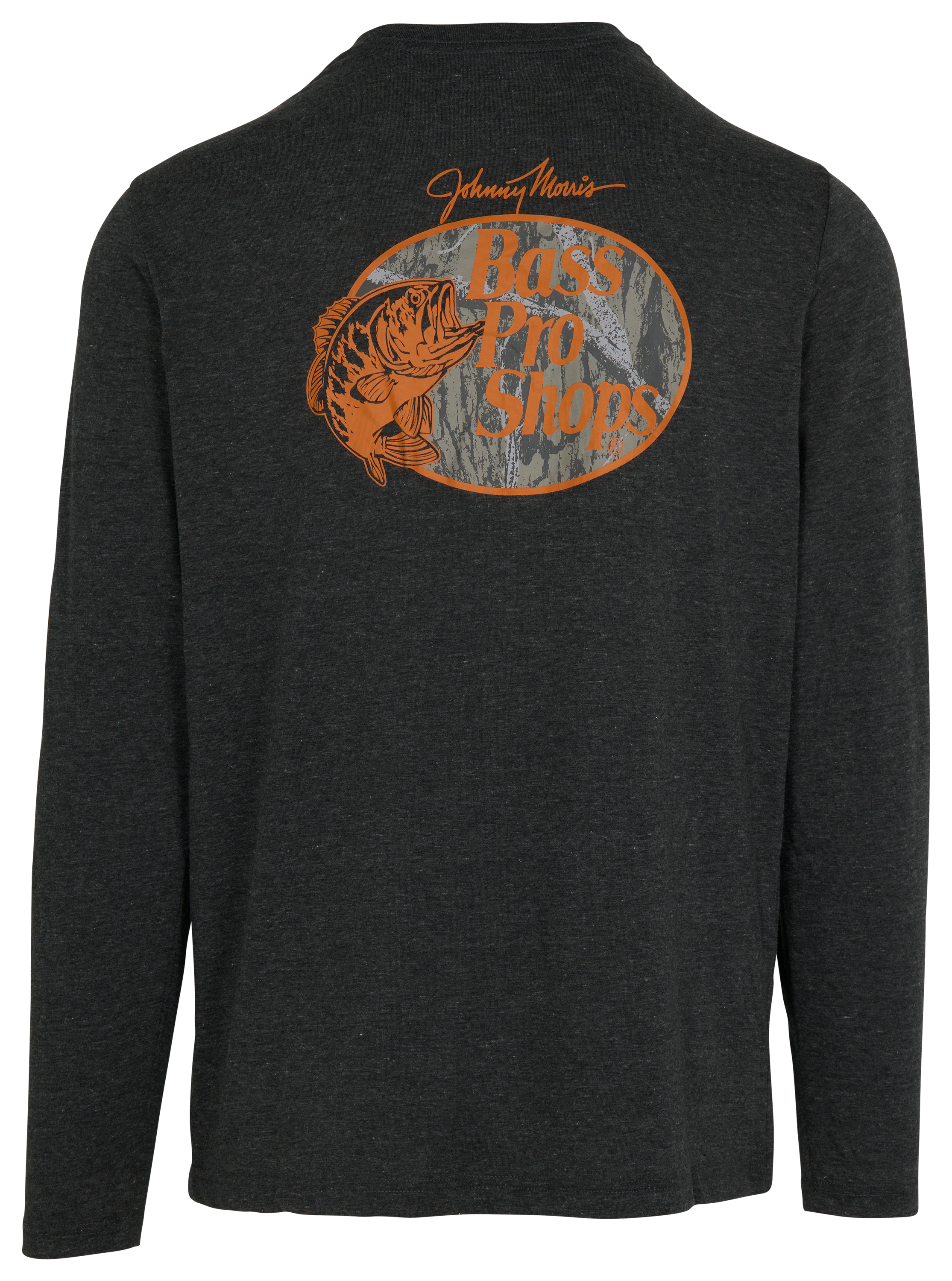 Image of Bass Pro Shops Crew-Neck Camo Fill Long-Sleeve Shirt - Black - M