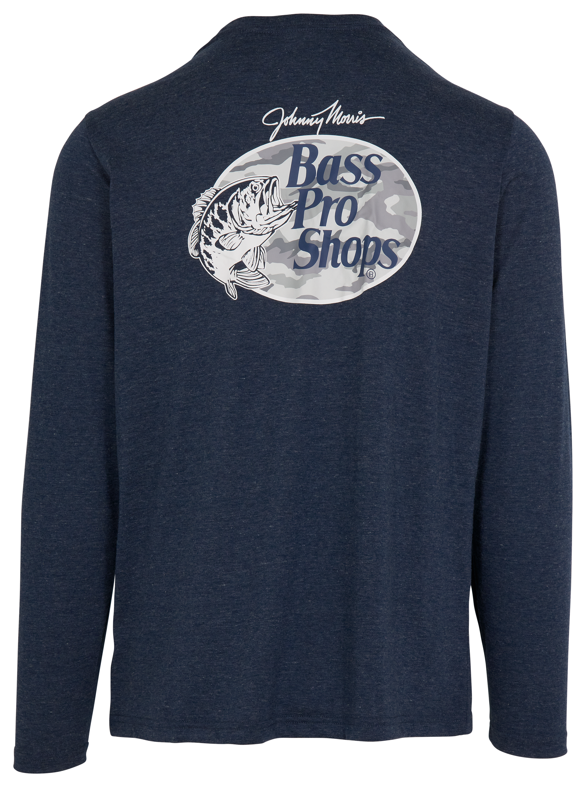 Image of Bass Pro Shops Crew-Neck Camo Fill Long-Sleeve Shirt - Navy