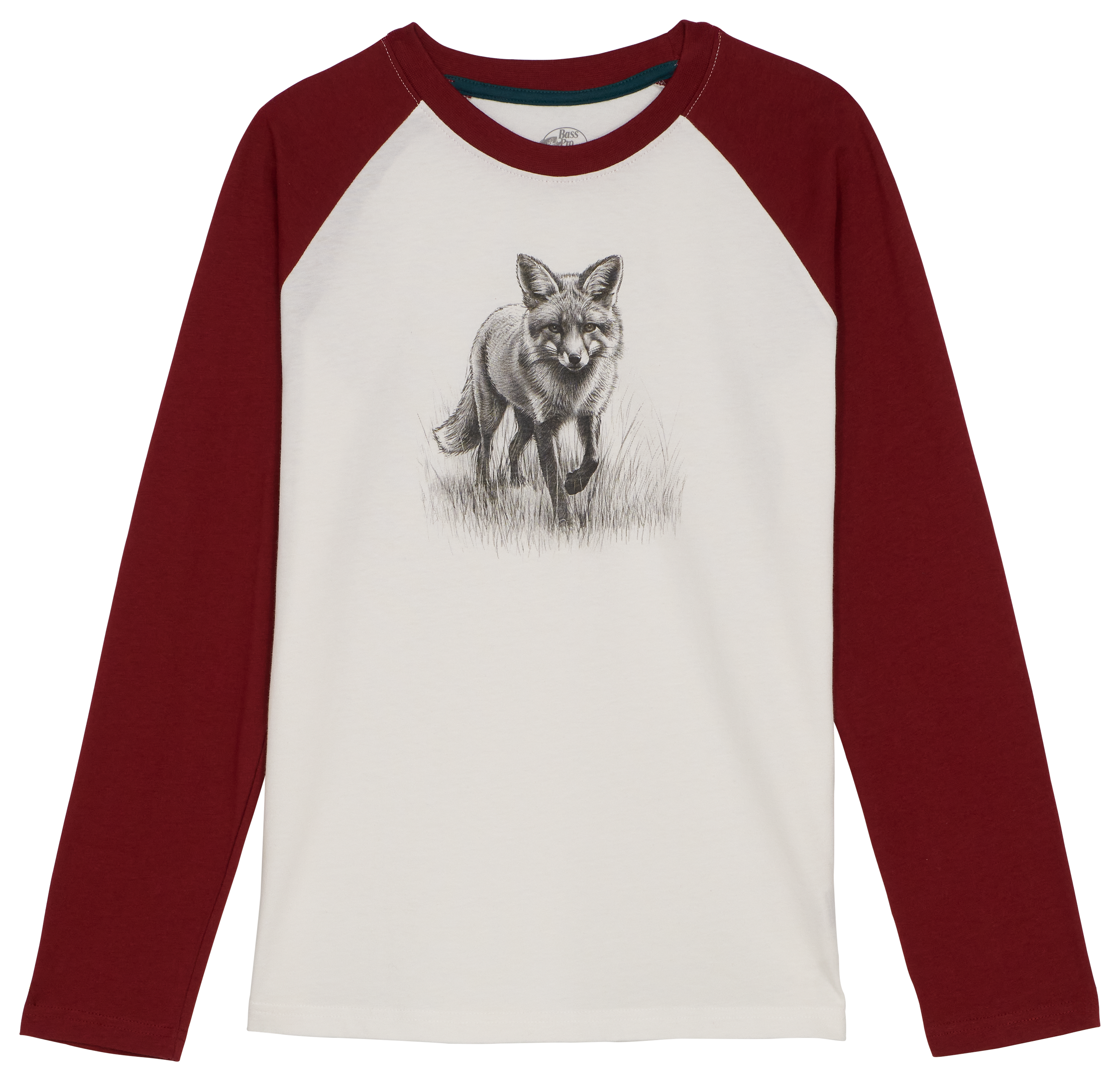 Image of Bass Pro Shops Animal Graphic Raglan Long-Sleeve T-Shirt for Kids - Biking Red - L