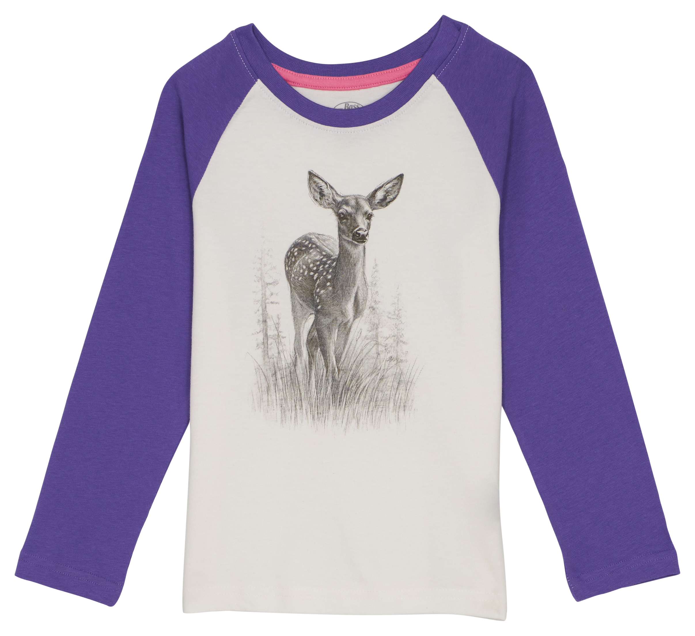 Image of Bass Pro Shops Animal Graphic Raglan Long-Sleeve T-Shirt for Toddlers - Passion Flower