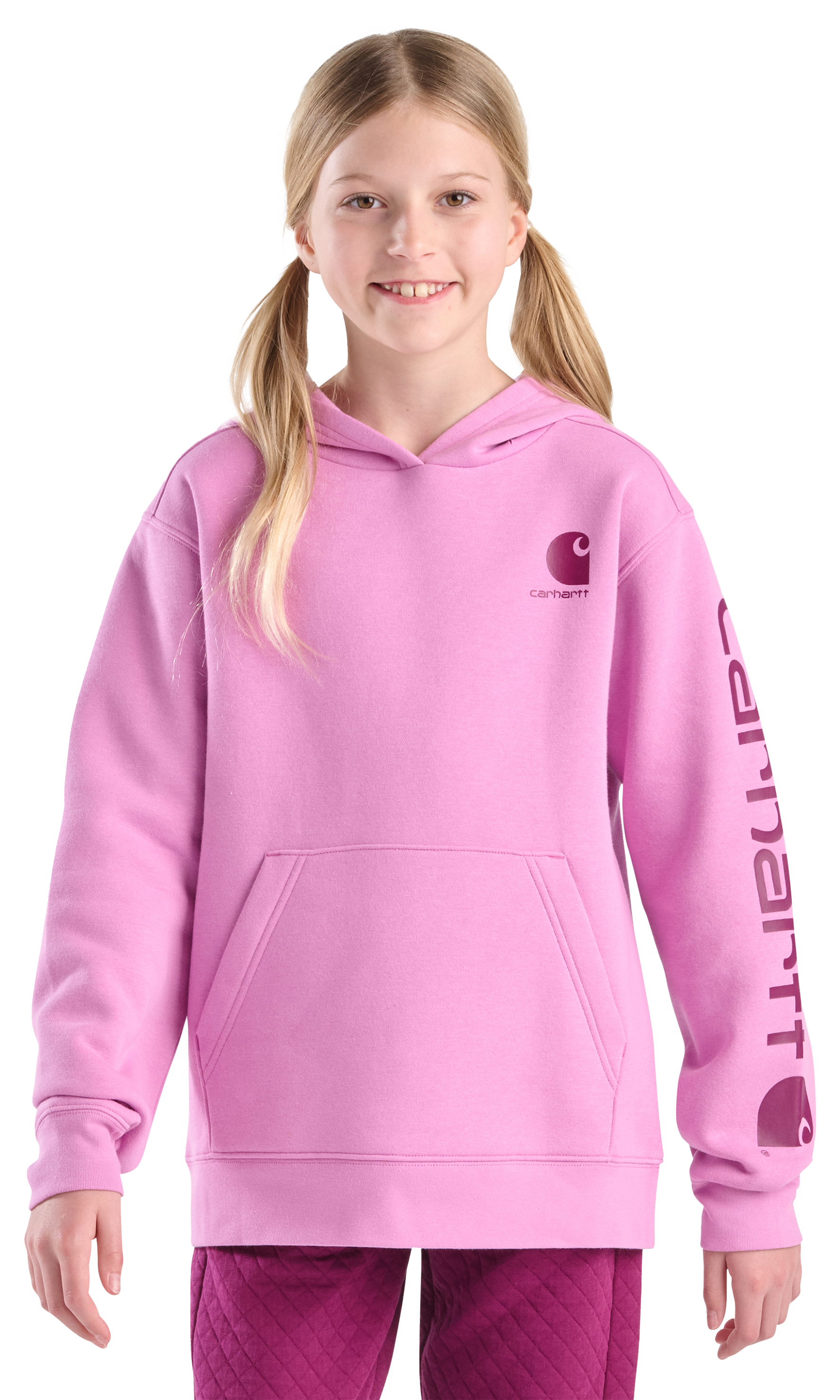 Image of Carhartt Graphic Hoodie for Kids - Crocus Petal