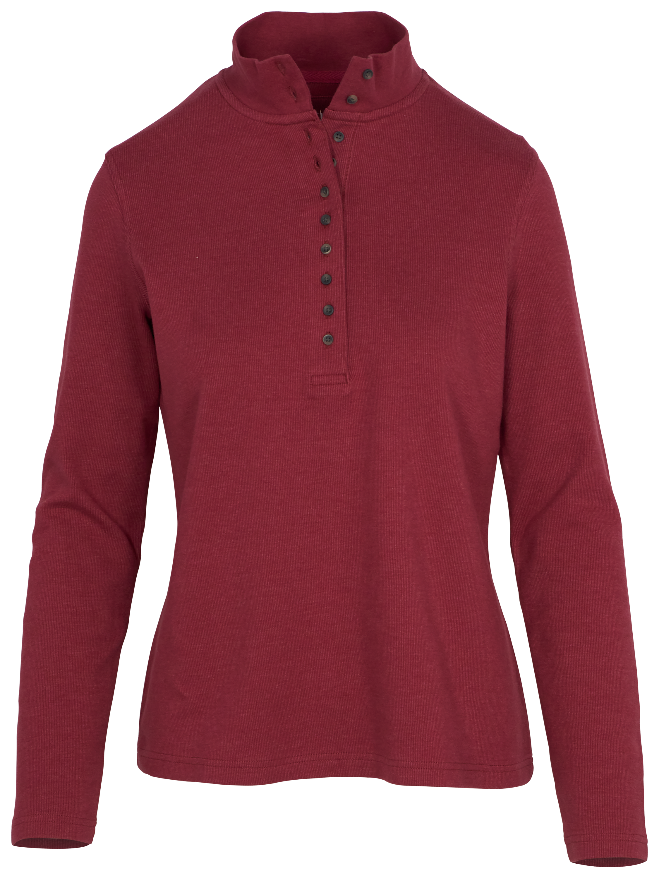 Image of Natural Reflections 10-Button Long-Sleeve Mock Turtleneck - Tibetan Red
