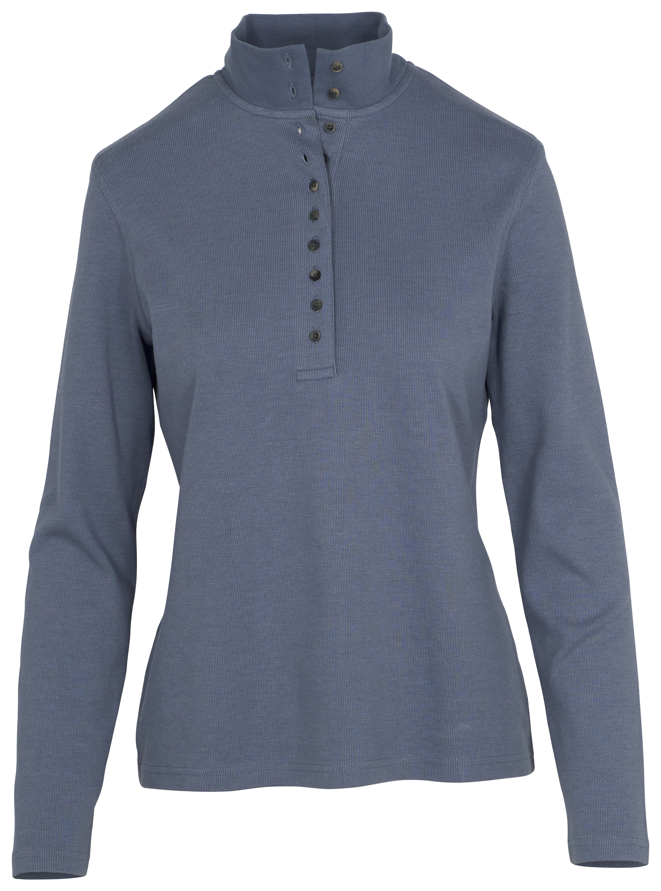 Image of Natural Reflections 10-Button Long-Sleeve Mock Turtleneck - Flint Stone