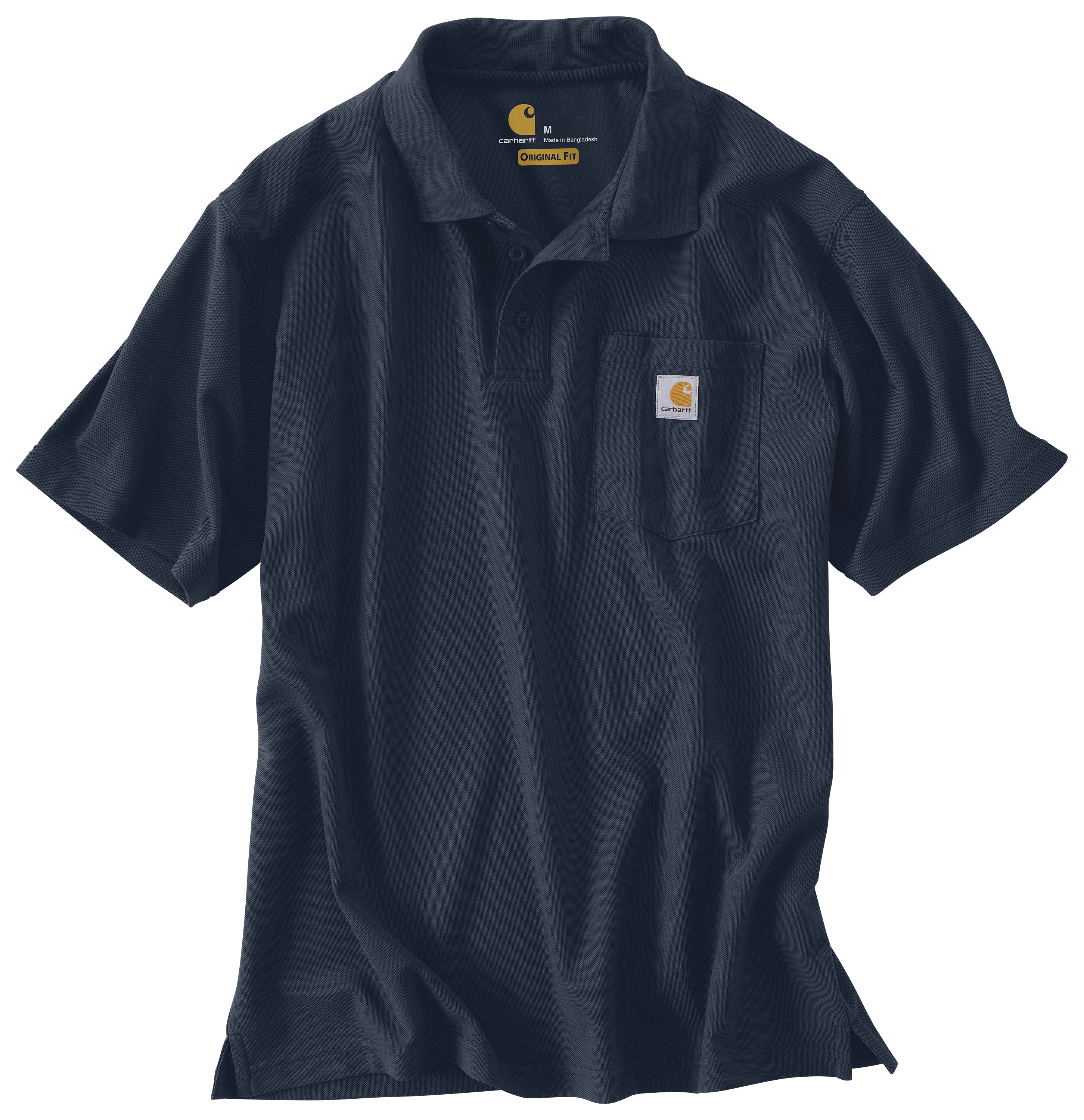 Carhartt Loose-Fit Midweight Pocket Short-Sleeve Polo Shirt for Men - Navy 