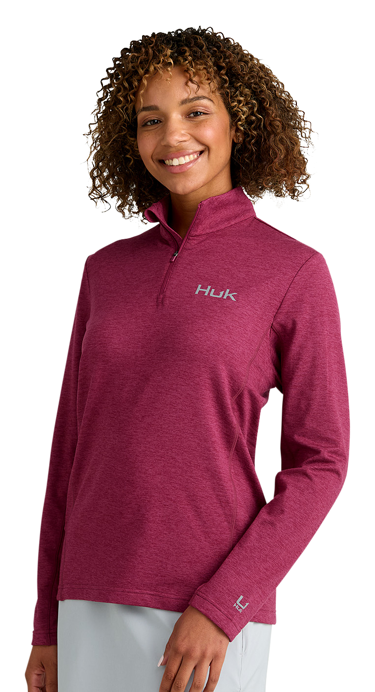 Image of Huk Cold Front Quarter-Zip Pullover - Shiraz Heather