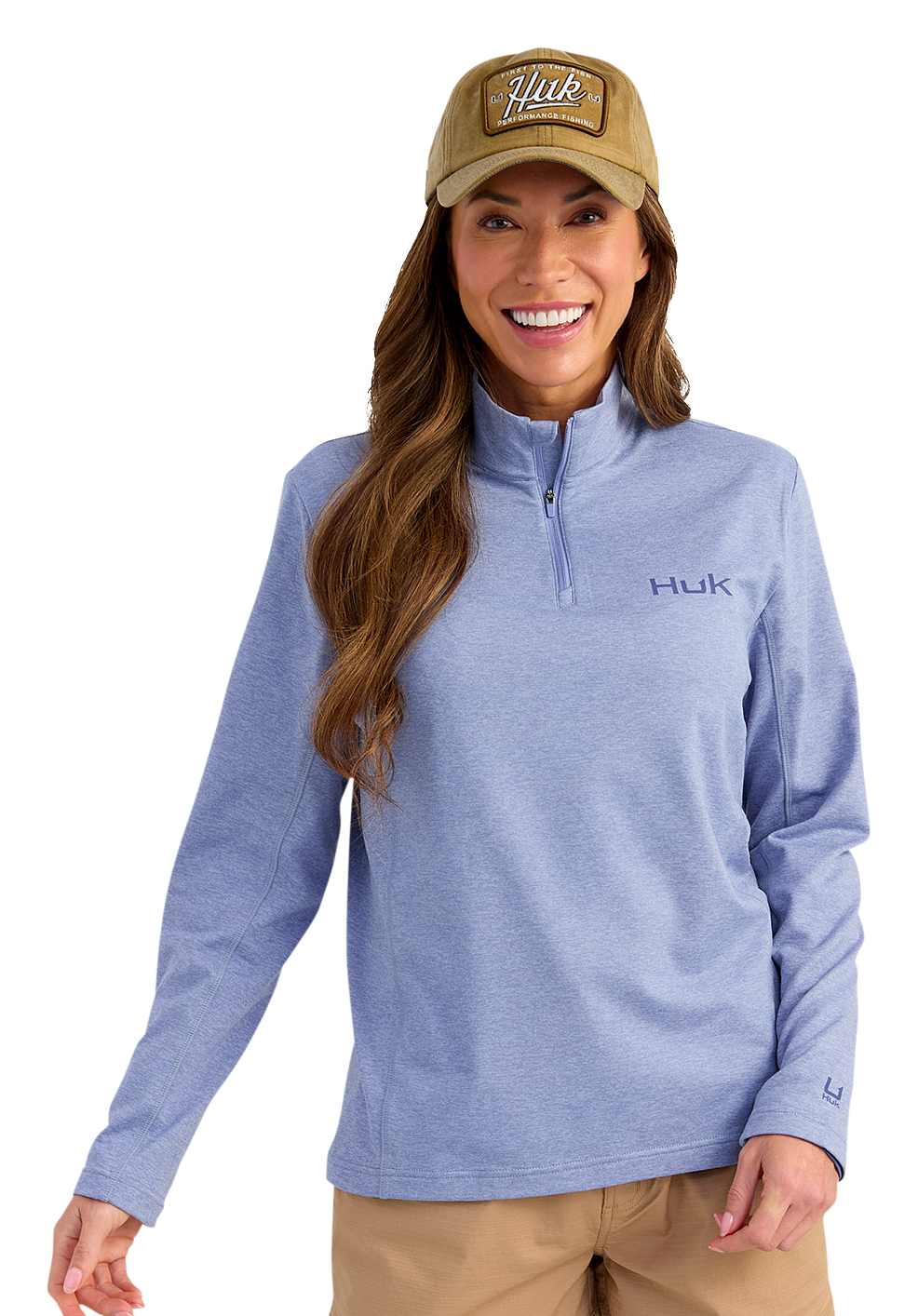Image of Huk Cold Front Quarter-Zip Pullover - Lightning Sky Heather