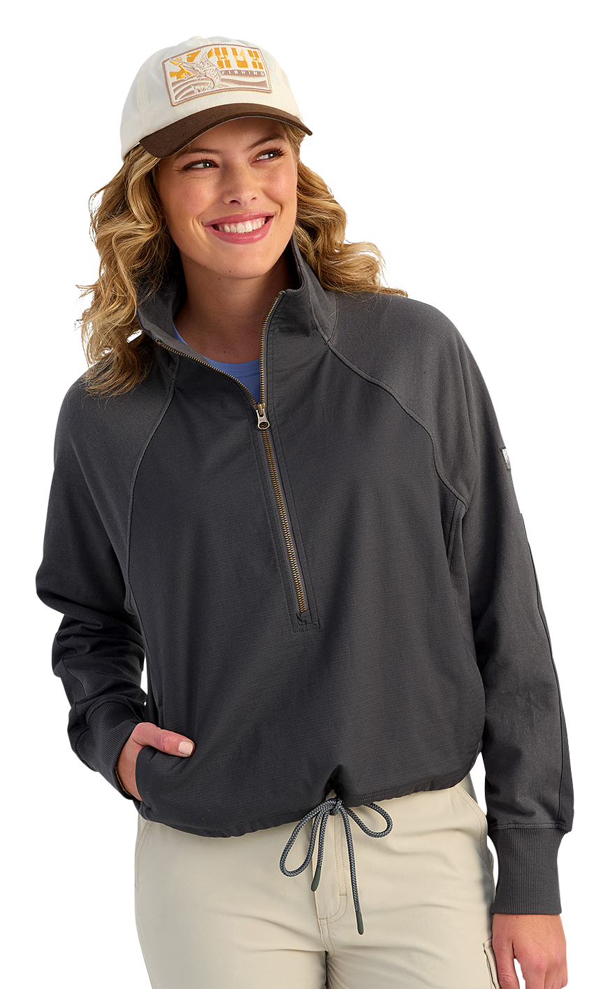 Image of Huk Cruiser Hybrid Half-Zip Pullover - Volcanic Ash - M