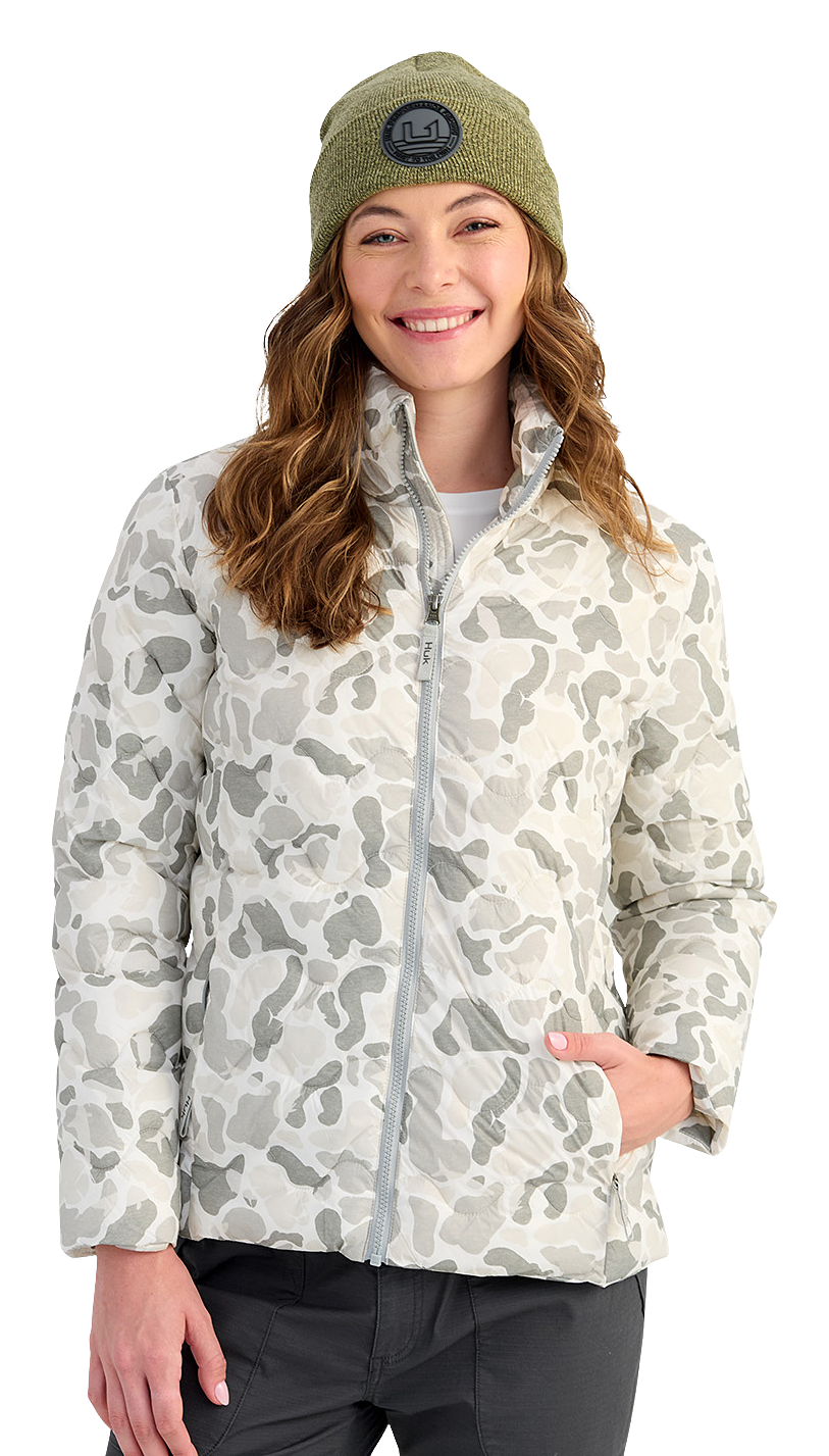 Image of Huk KC Camo Print Wave Jacket - White - L
