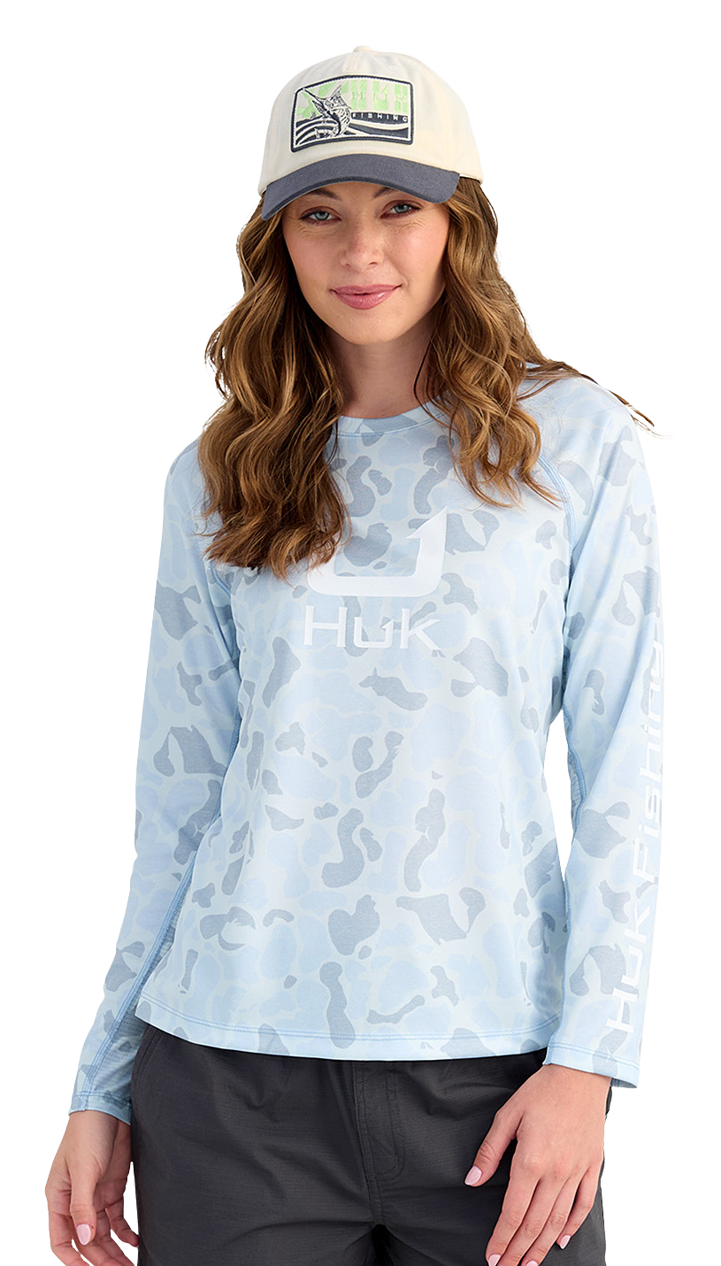 HUK KC Print Icon Performance Crew Long-Sleeve Shirt