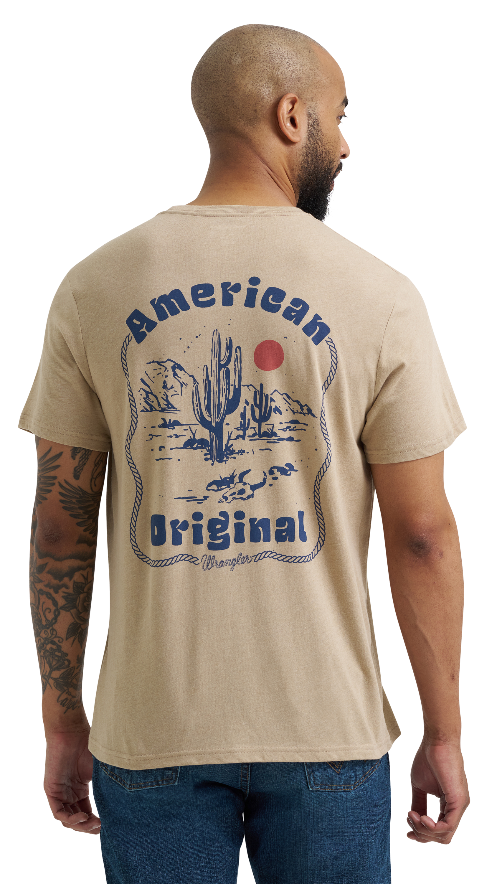 Image of Wrangler American Original Graphic Short-Sleeve T-Shirt for Men - Trench Coat - L