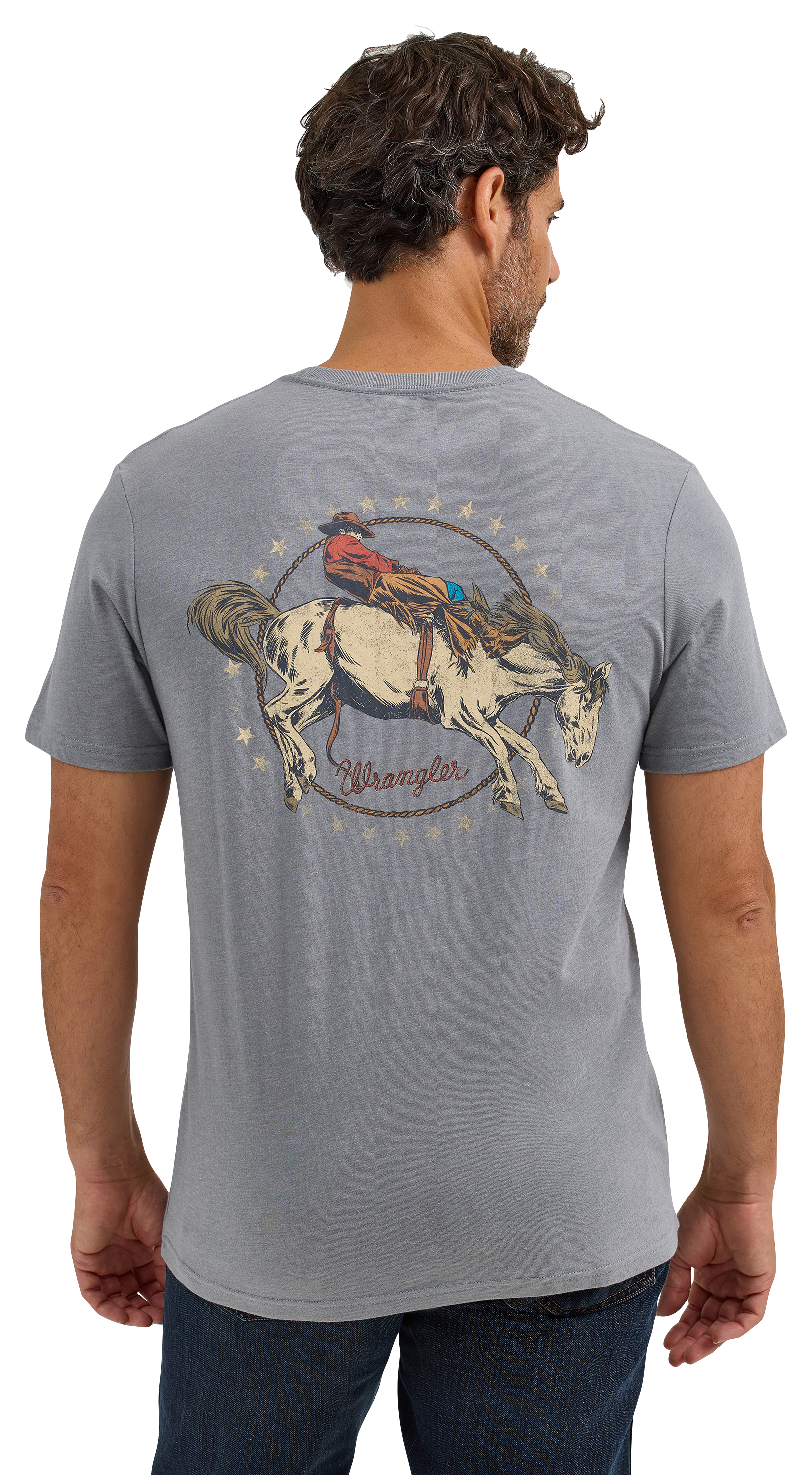 Image of Wrangler Bucking Horse Short-Sleeve T-Shirt for Men - Monument