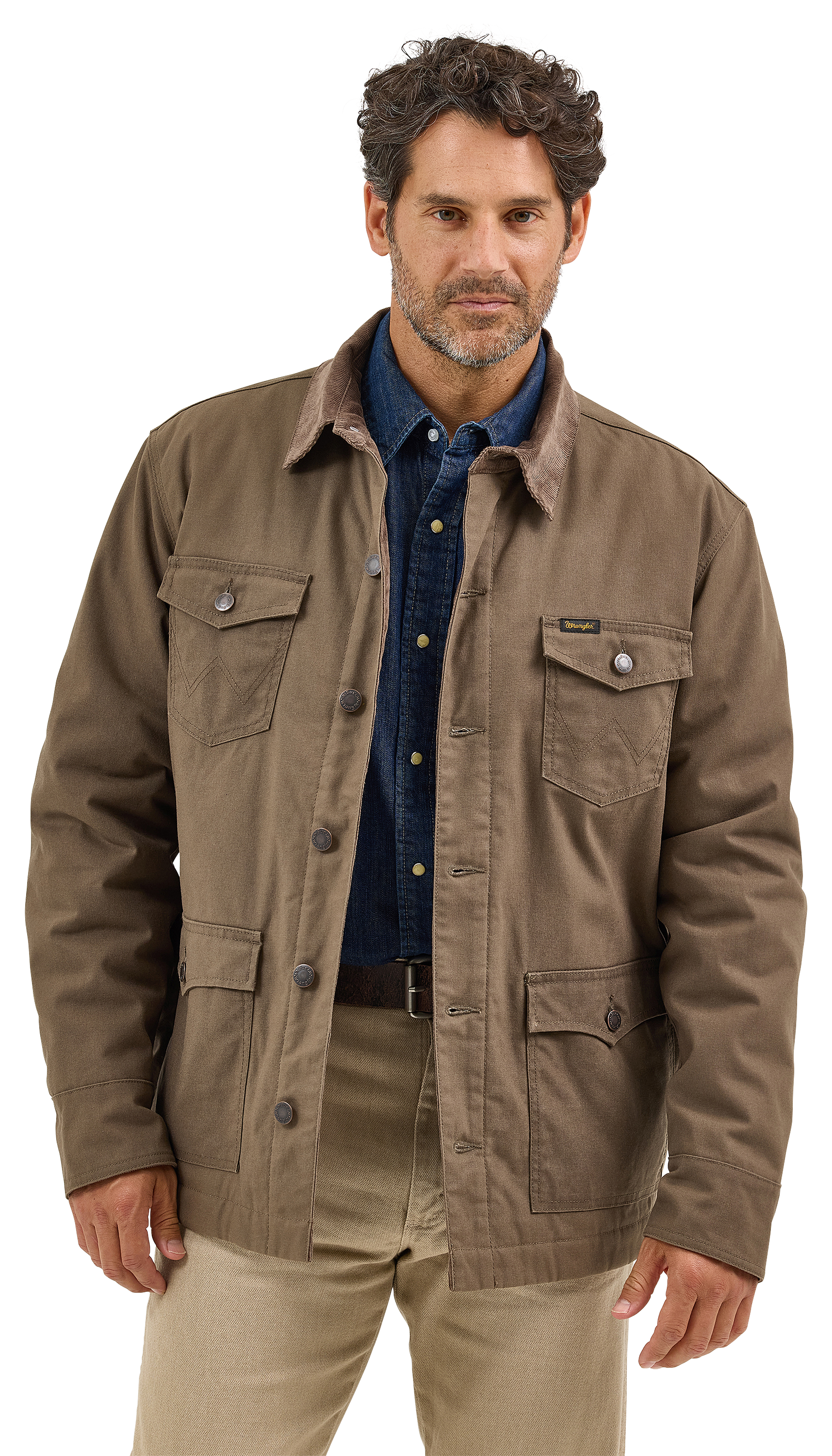 Image of Wrangler Western Lined Barn Coat for Men - Morel