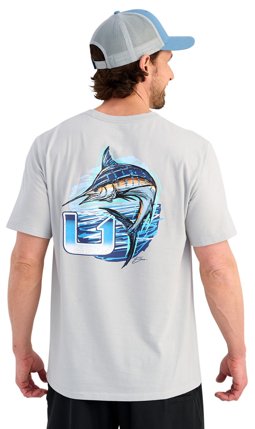 Image of Huk KC Sketch Series Short-Sleeve T-Shirt - Harbor Mist - XL