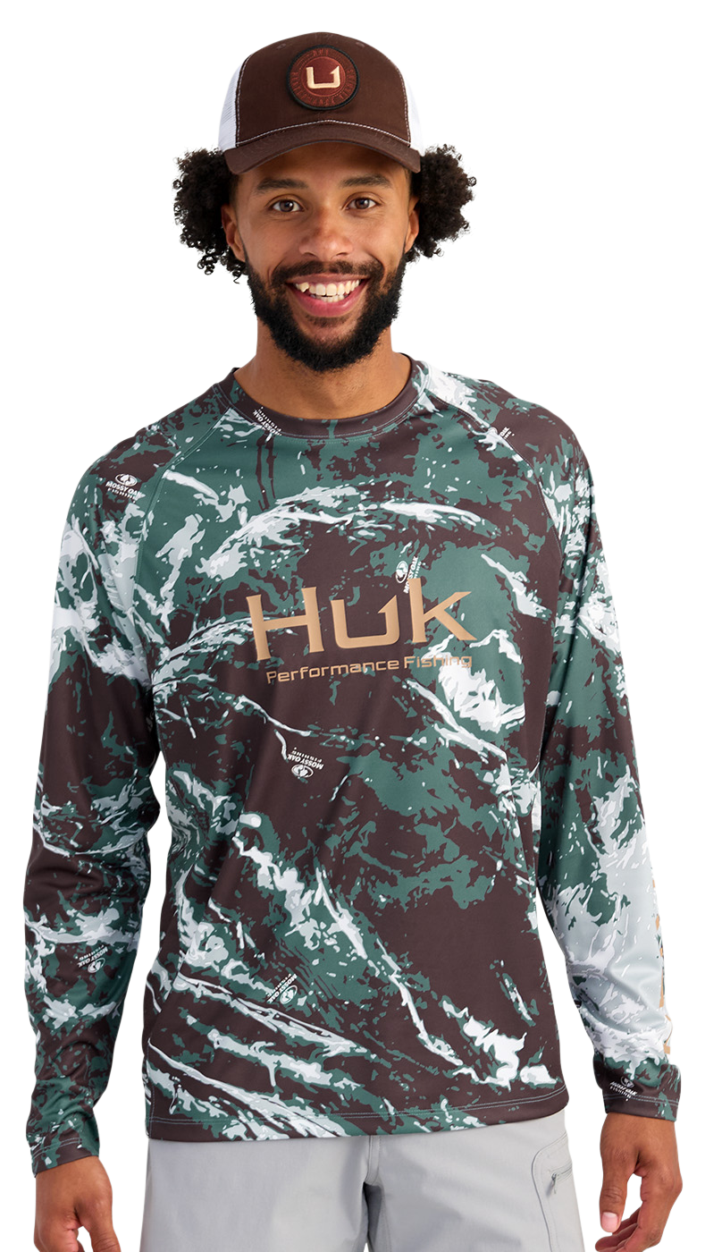 Image of Huk Pursuit Mossy Oak Long-Sleeve T-Shirt - Mossy Oak Elements Stormwater Pluff Mud