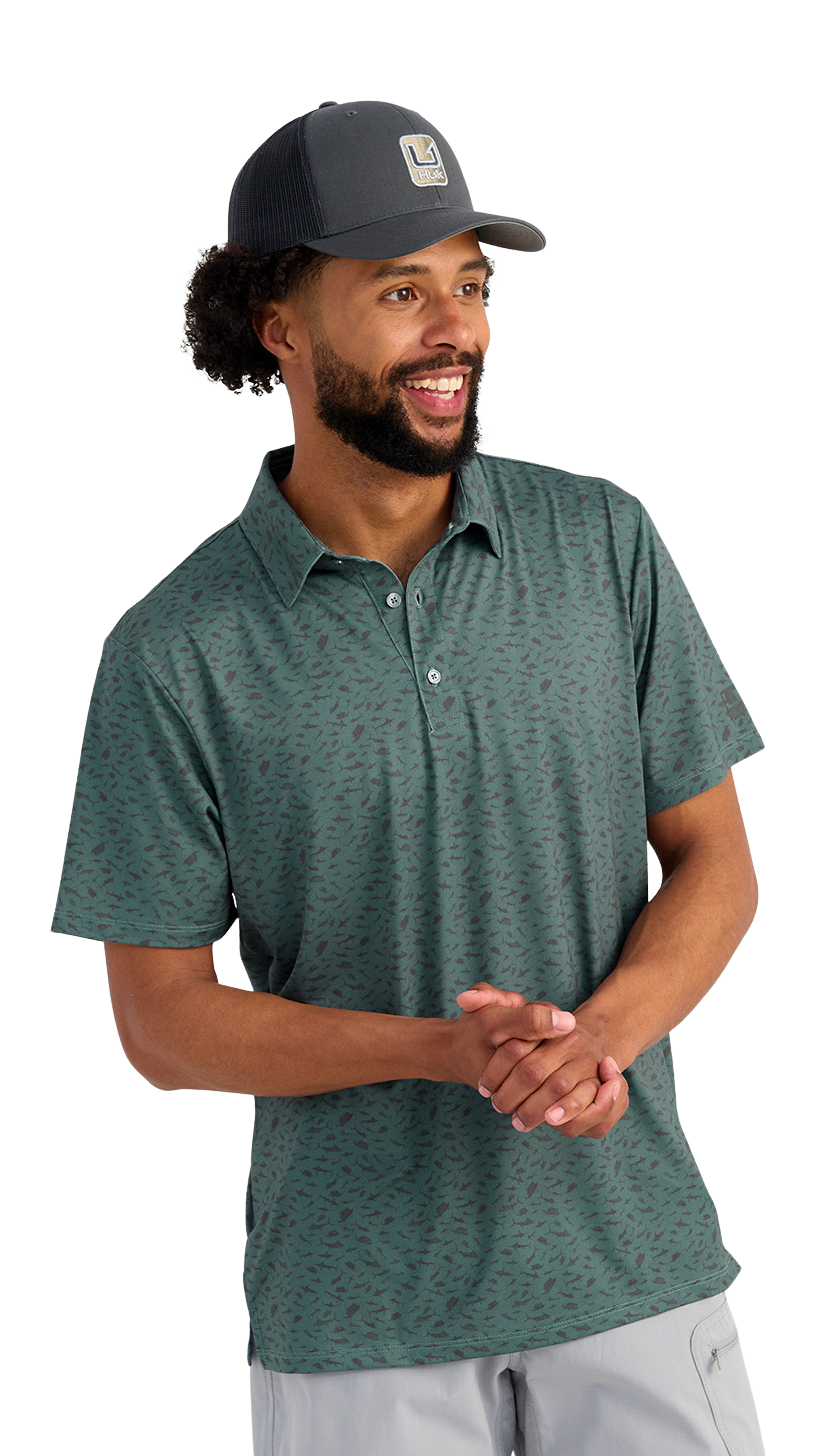 Image of Huk Printed KC Pursuit Polo - North Atlantic