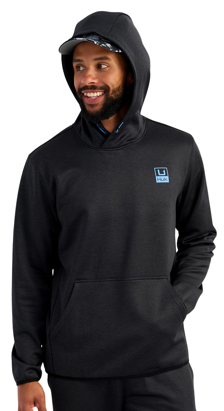 Image of Huk Huk'd Up Performance Fleece Hoodie - Black Heather - 3XL