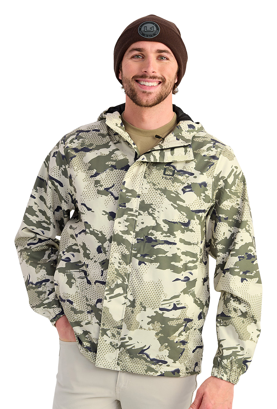 Image of Huk Storm 2.0 KC Print Hooded Jacket - Moss - 2XL