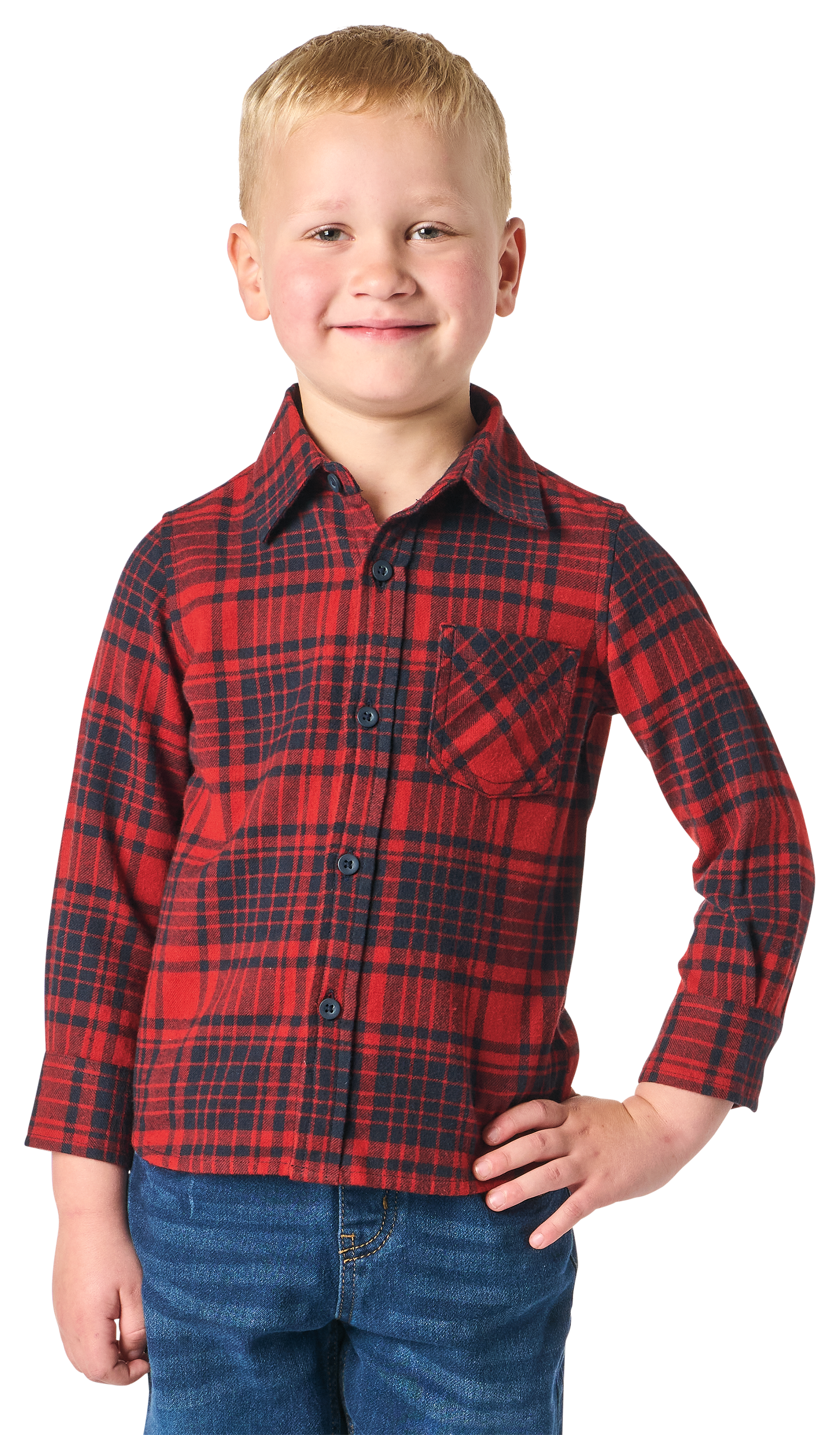 Image of Bass Pro Shops Plaid Flannel Long-Sleeve Button-Down Shirt for Toddlers
