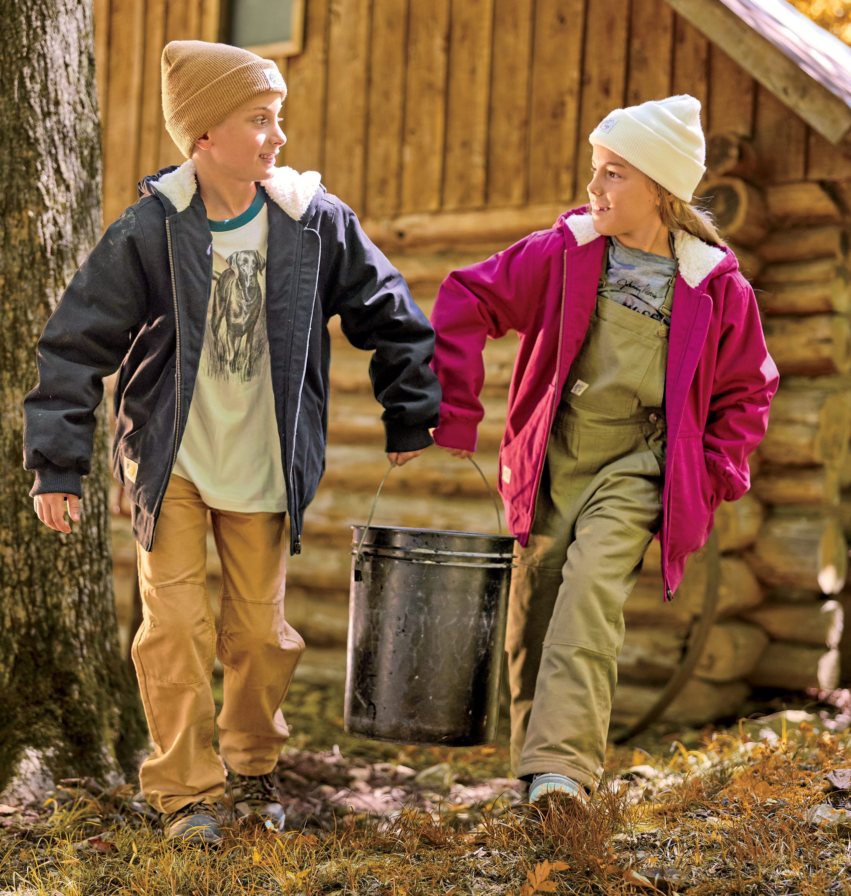 Image of Bass Pro Shops Workwear Insulated Jacket for Kids - Raspberry - XS